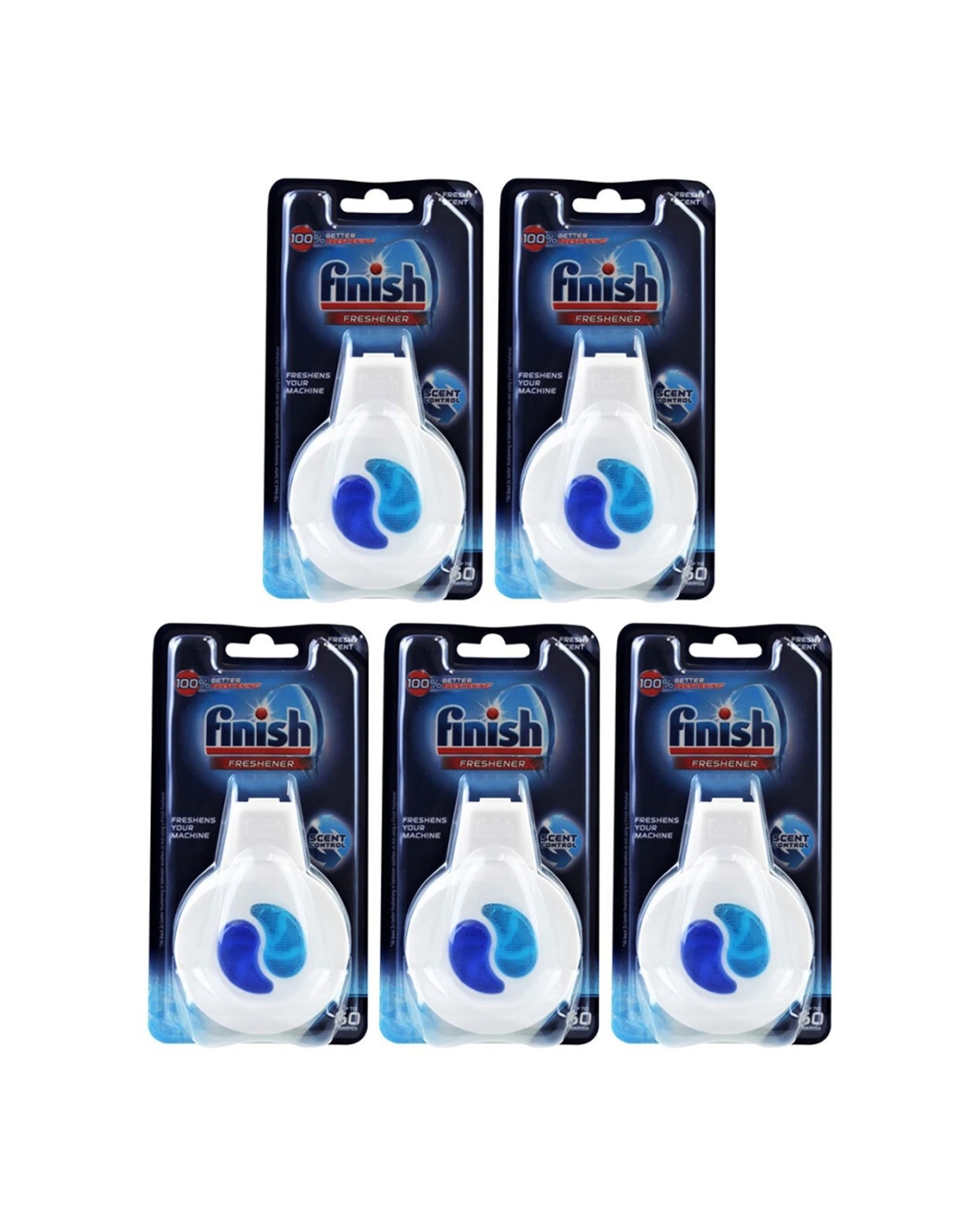 1 Finish 5PK Finish 4ml Dishwashing Freshener With Hanger Fresh Scent Lemon Lime, 1 of 3