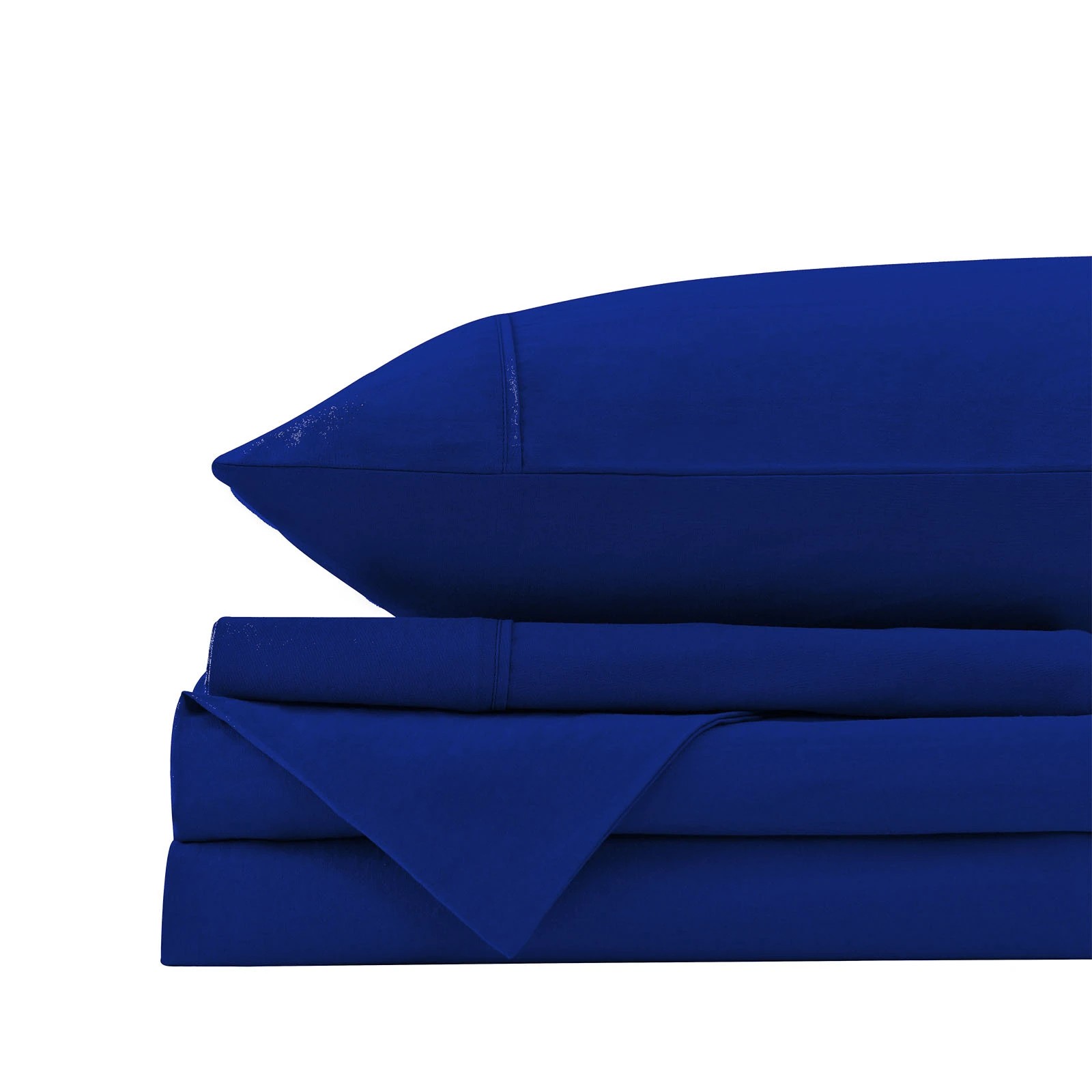 6 Royal Comfort Vintage Wash 100% Cotton Sheet Set Fitted Flat Sheet Pillowcases - Single Bed - Blue, 6 of 7