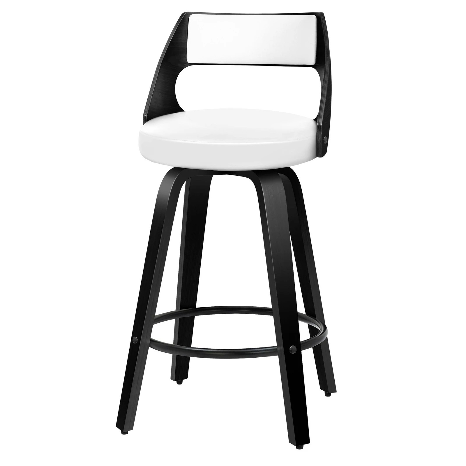 4 Alfordson 2x Swivel Bar Stools Eden Kitchen Wooden Dining Chair - White, 4 of 10