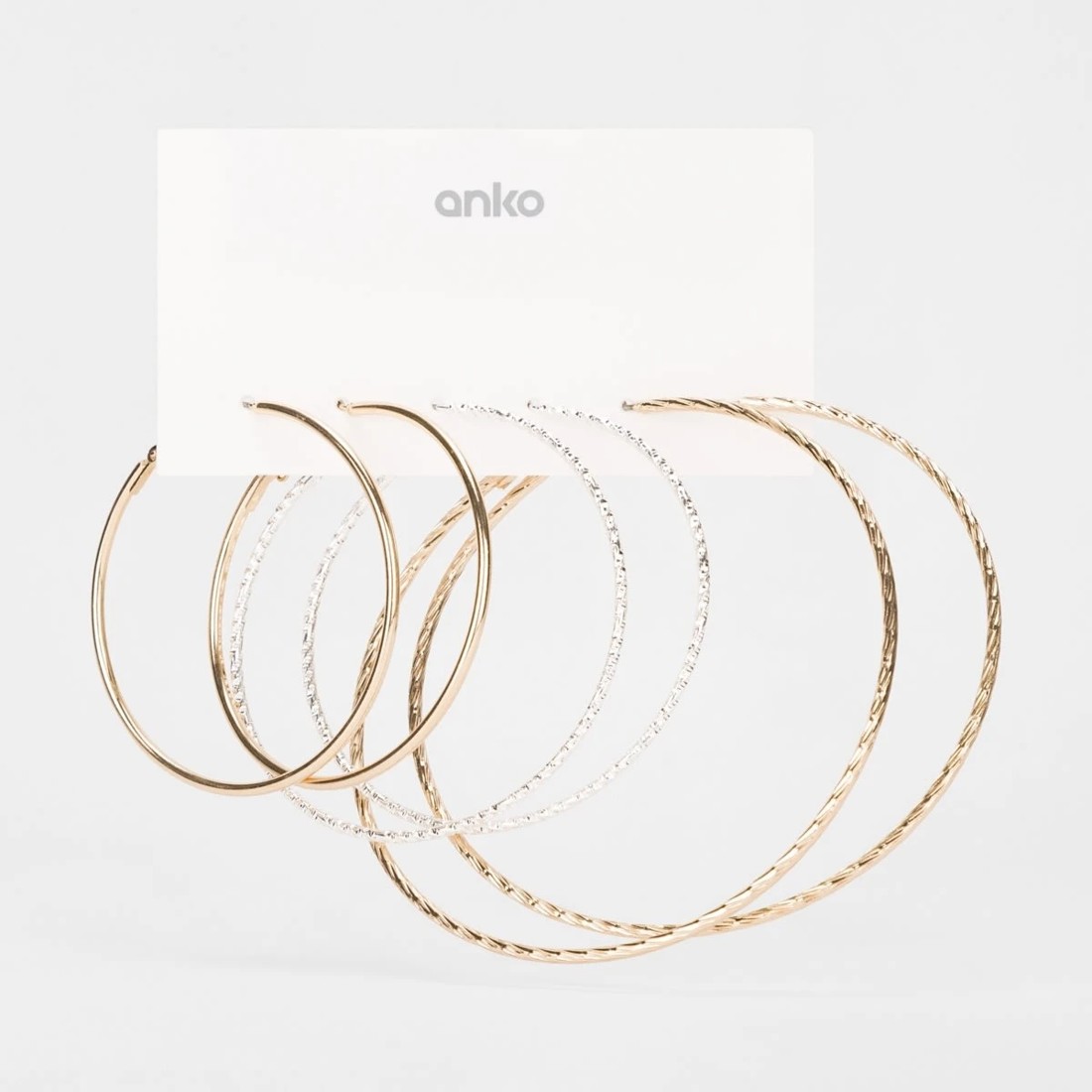 5 3 Pack Oversized Hoop Earrings - Gold Tone and Silver Tone, 5 of 5