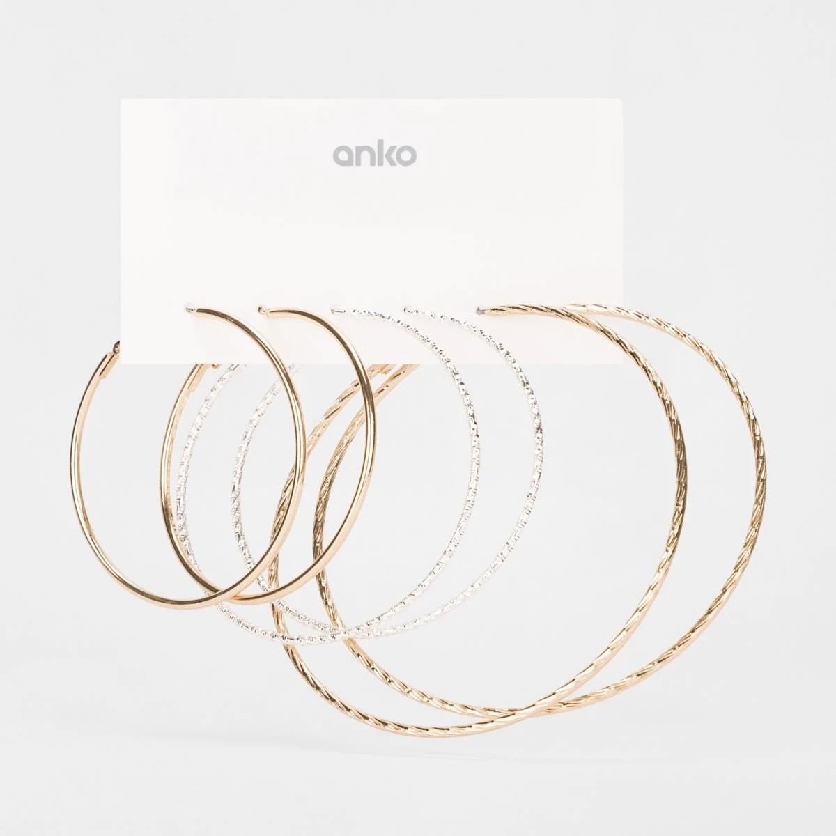 5 3 Pack Oversized Hoop Earrings - Gold Tone and Silver Tone, 5 of 5