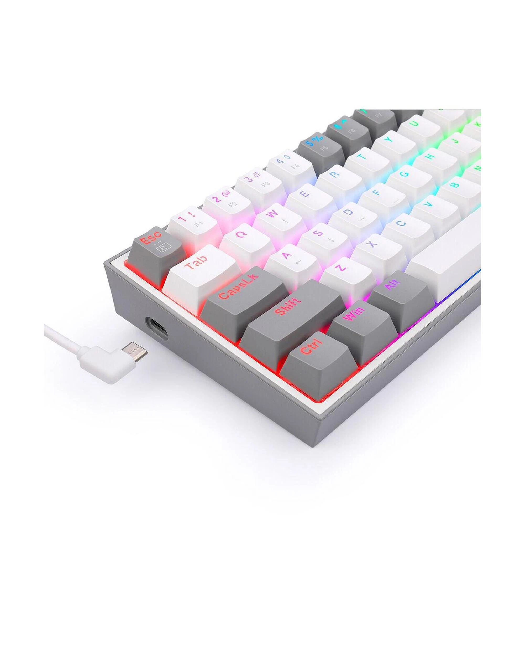 6 Redragon K617RGB Fizz WhiteGrey 60% Wired Mechanical Keyboard, 6 of 10