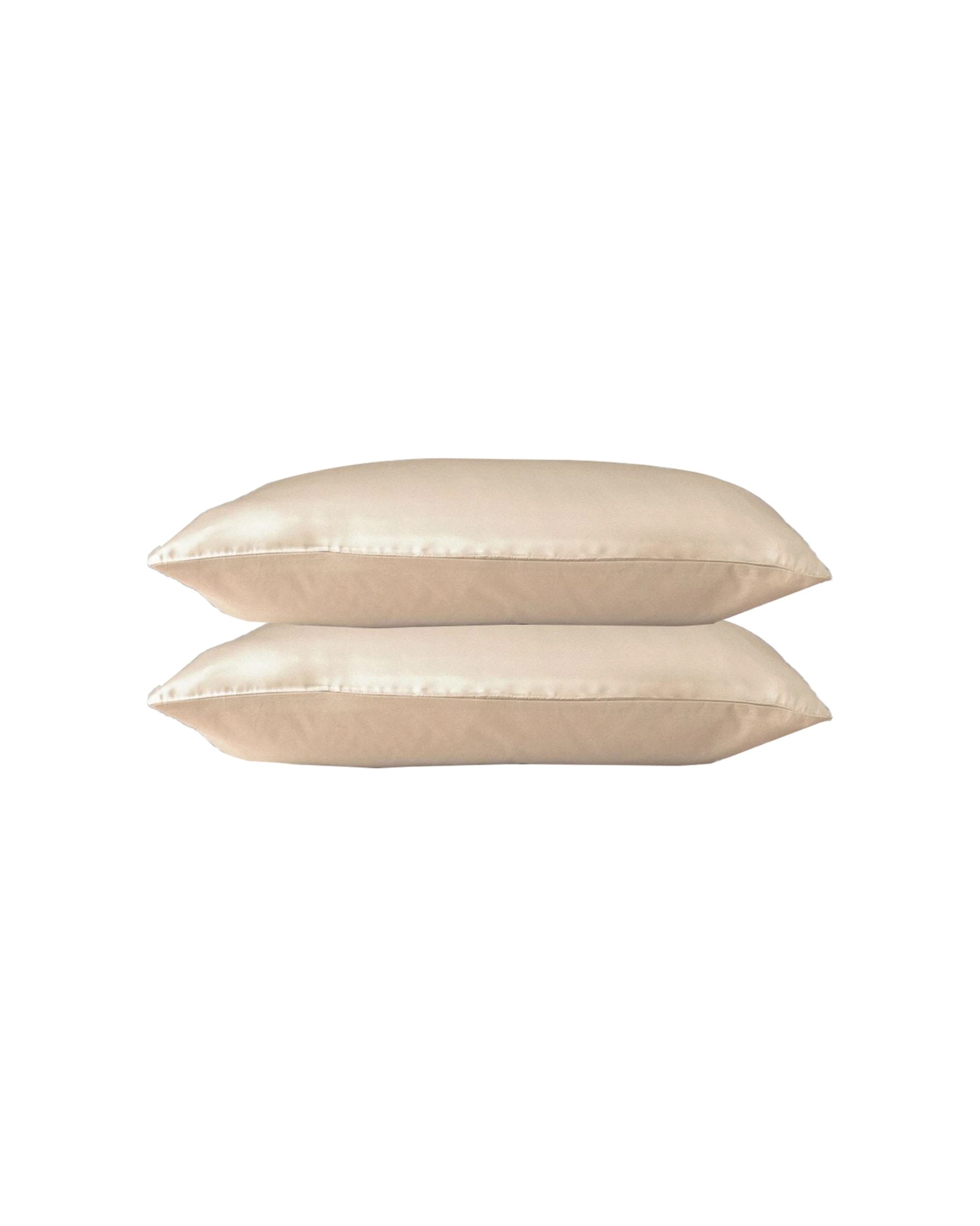 1 Canningvale 2pc Beautysilks Pillowcase Set 100 Percent Mulberry Silk Champagne - Beige, 1 of 4