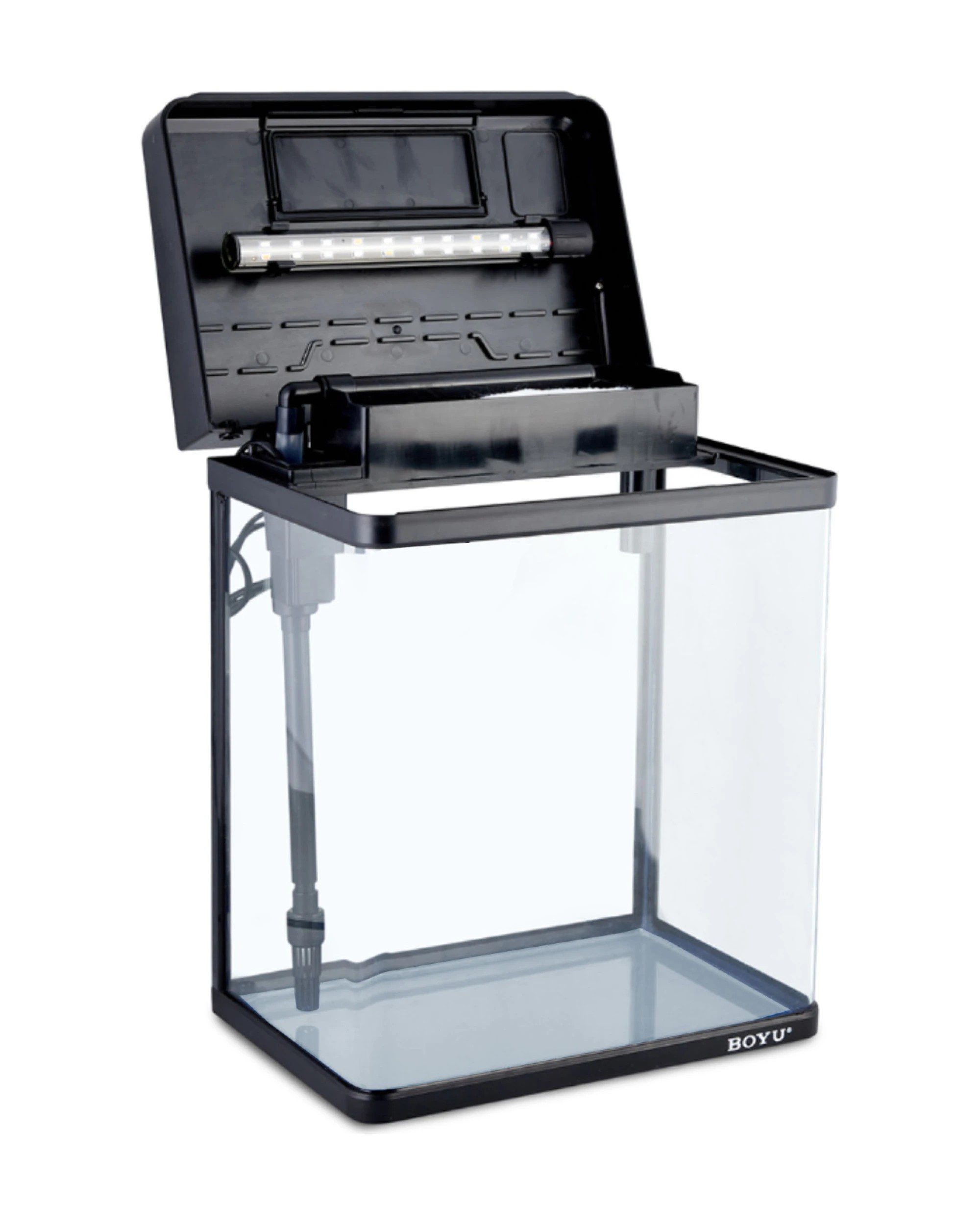 4 BOYU 34L Complete Aquarium Kit With Bio Filter System LED Kit Curved Design - Black, 4 of 5