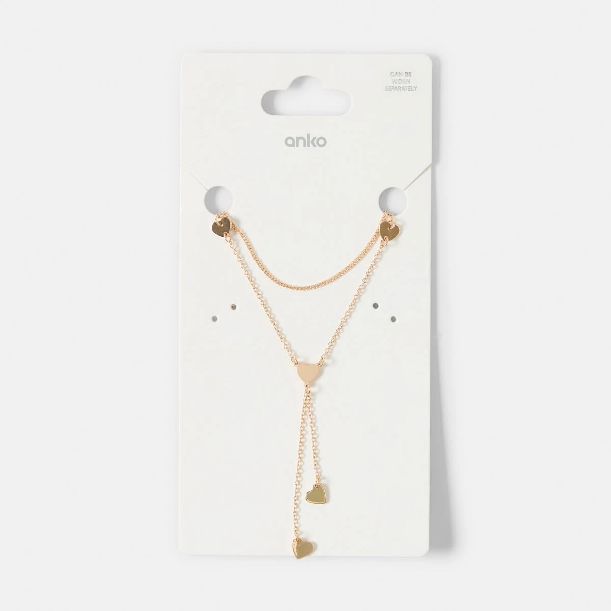 4 Layered Heart Charm Necklace - Gold Tone, 4 of 4