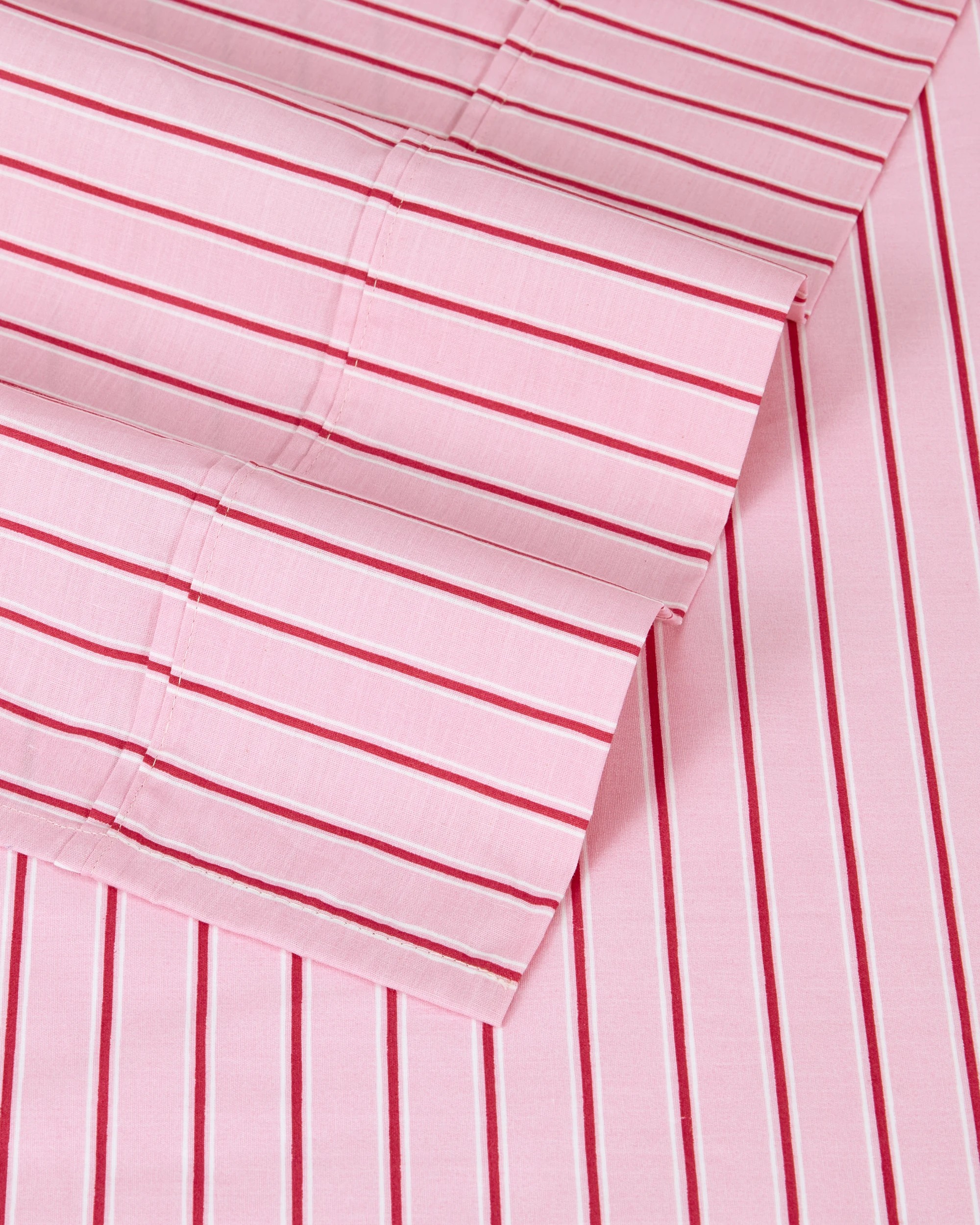 4 225 Thread Count Cotton Stripe Sheet Set - Double Bed, Pink, 4 of 6
