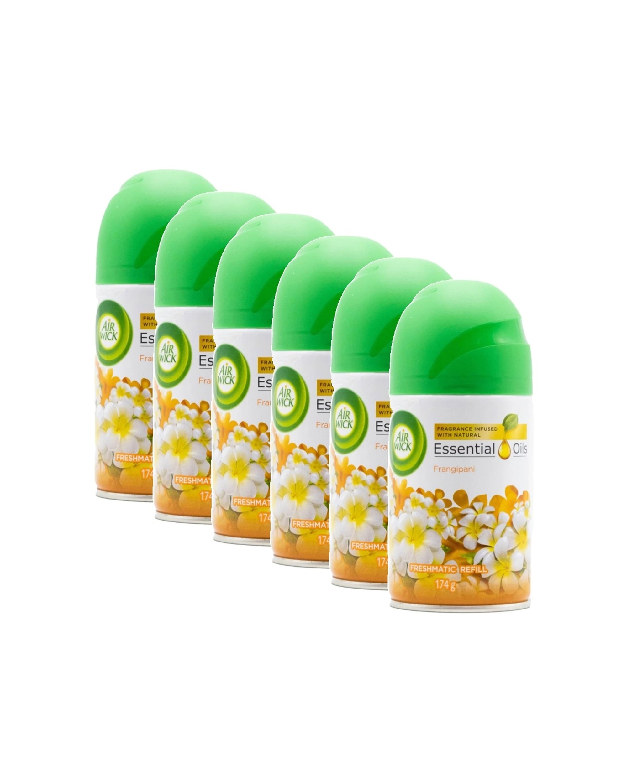1 Air Wick 6PK Freshmatic Spray Refill Essential Oils Frangipani 174g - Assorted, 1 of 4