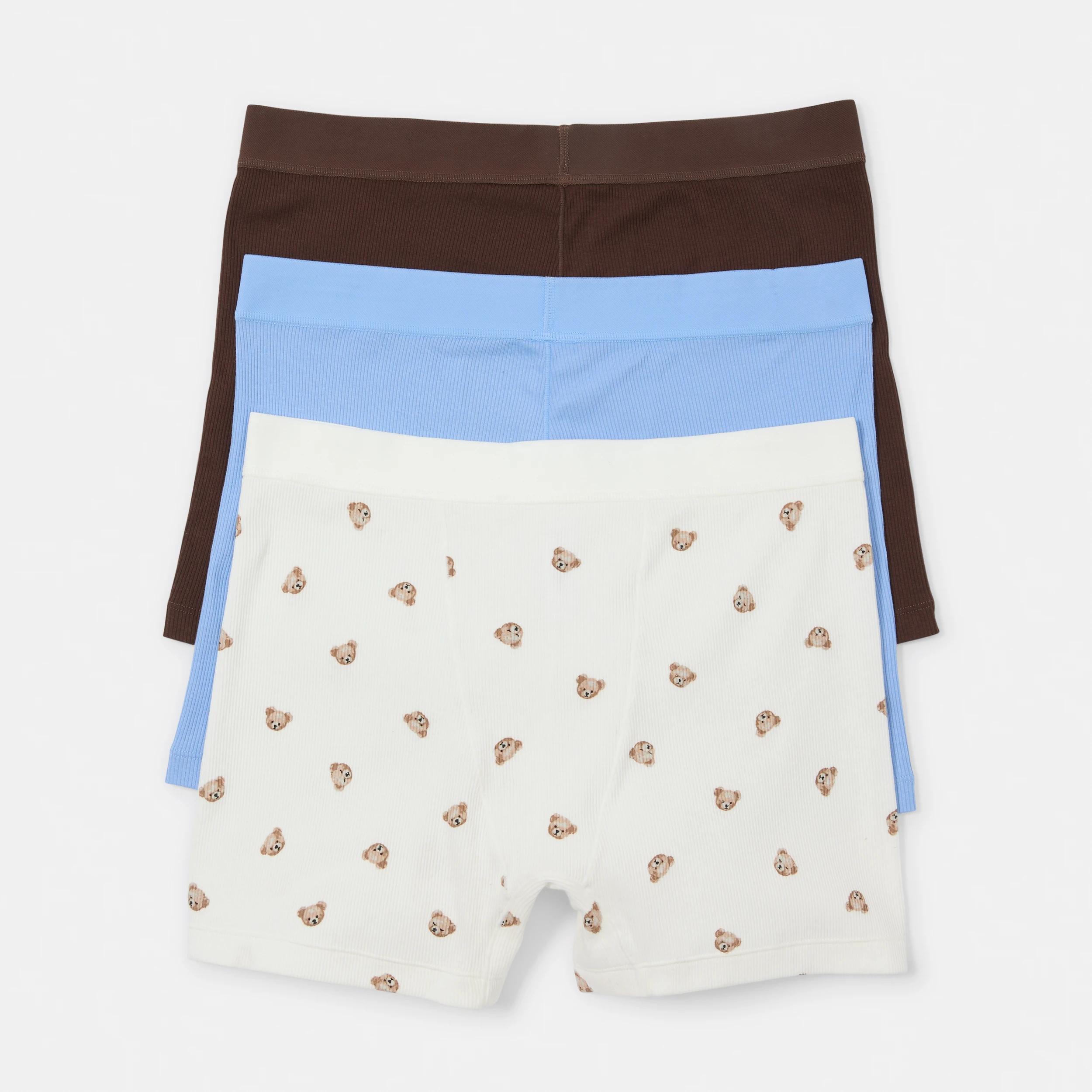 2 3 Pack Cotton Boyfriend Shorts TEDDY BEAR, HYDRANGEA, CHOCOLATE FUDGE, 2 of 9