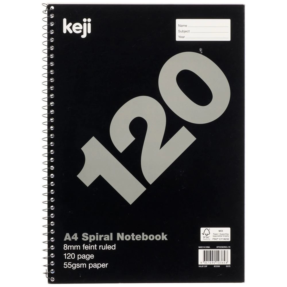 1 Keji A4 Spiral Notebook 120 Page, 1 of 3