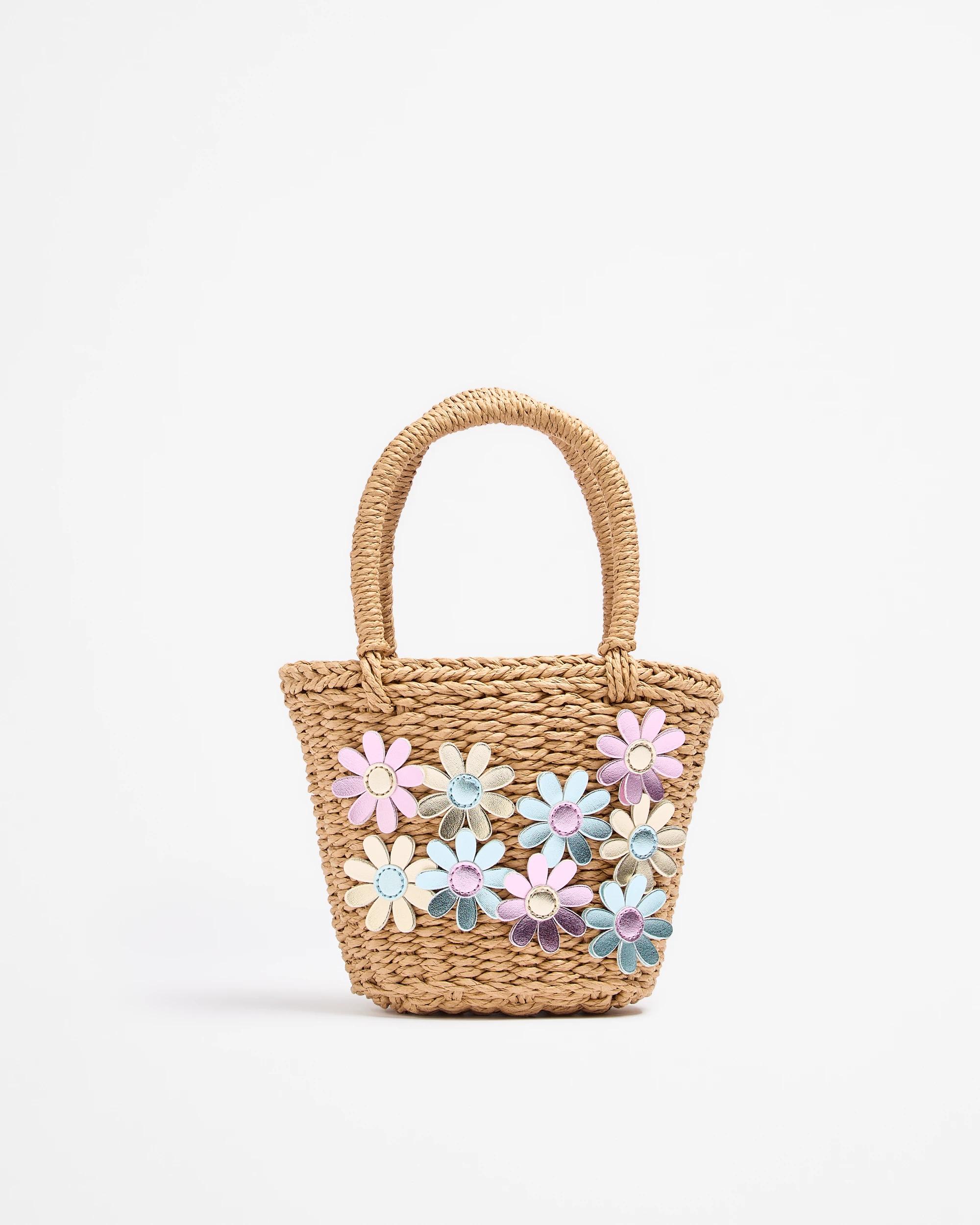 1 Target Kids Straw Flower Bag METALLIC, 1 of 1