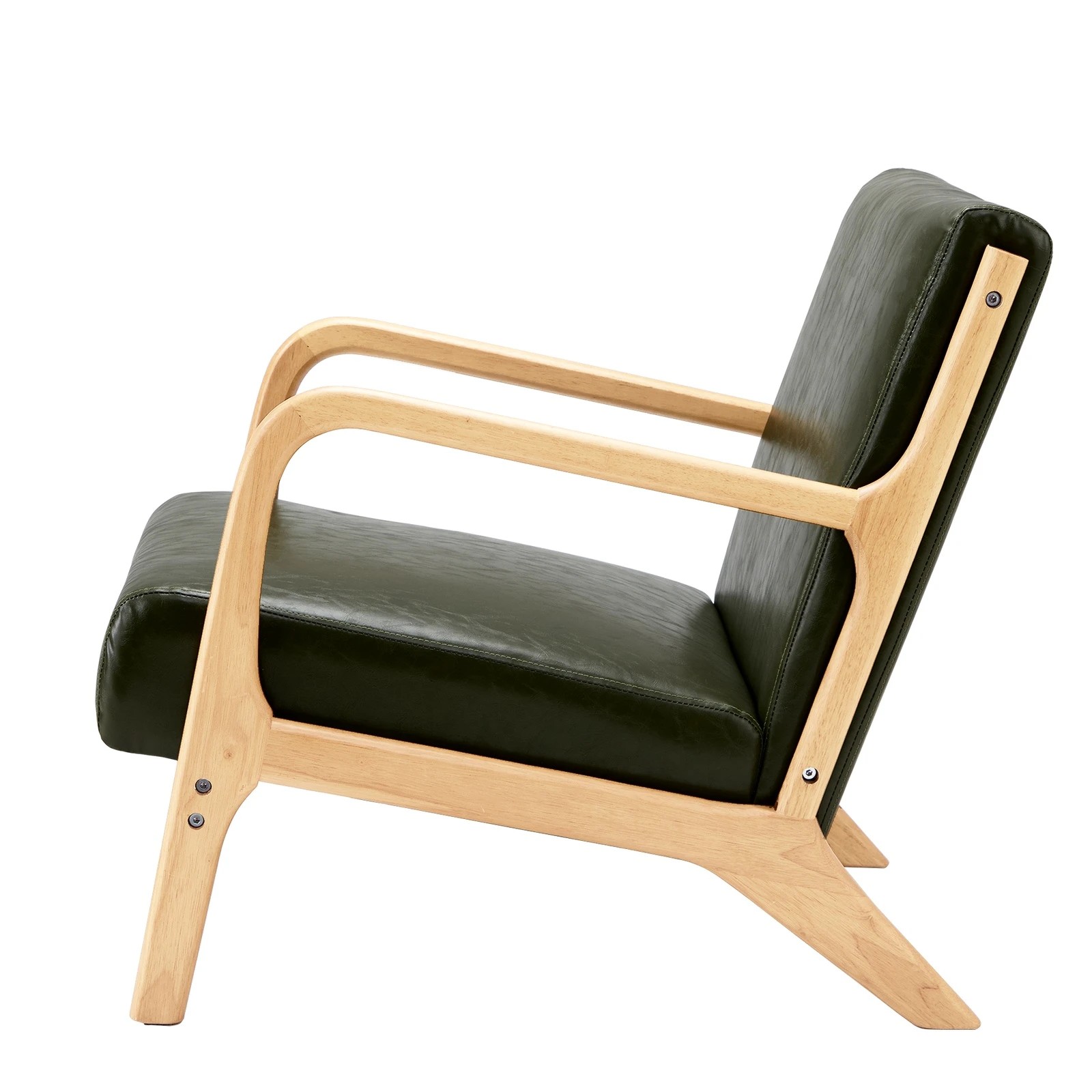 5 Oikiture Armchair Lounge Chair Accent Armchairs Couches Sofa Wood Pu
 - Green, 5 of 10