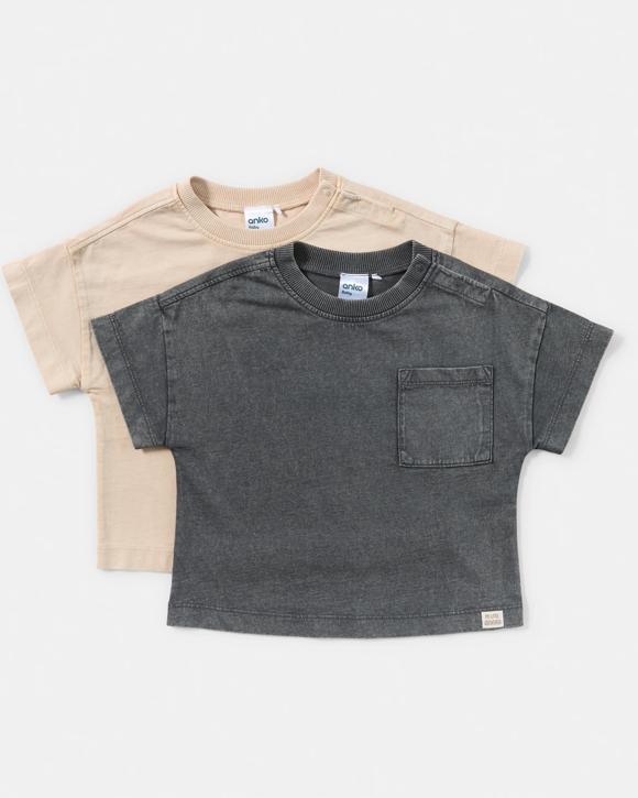 2 Pack Short Sleeve Oversized Wash T-shirt