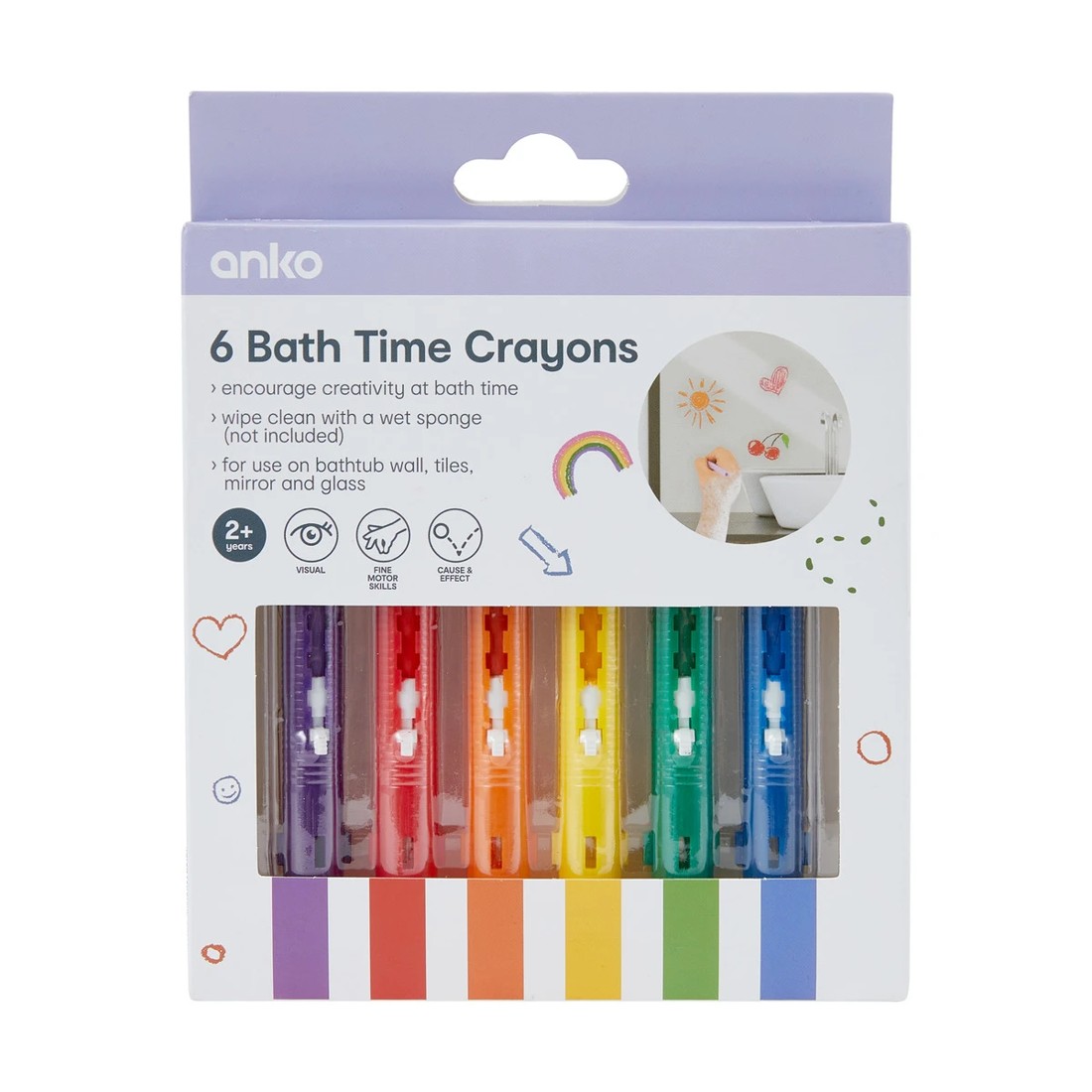 1 6 Pack Bath Time Crayons, 1 of 4
