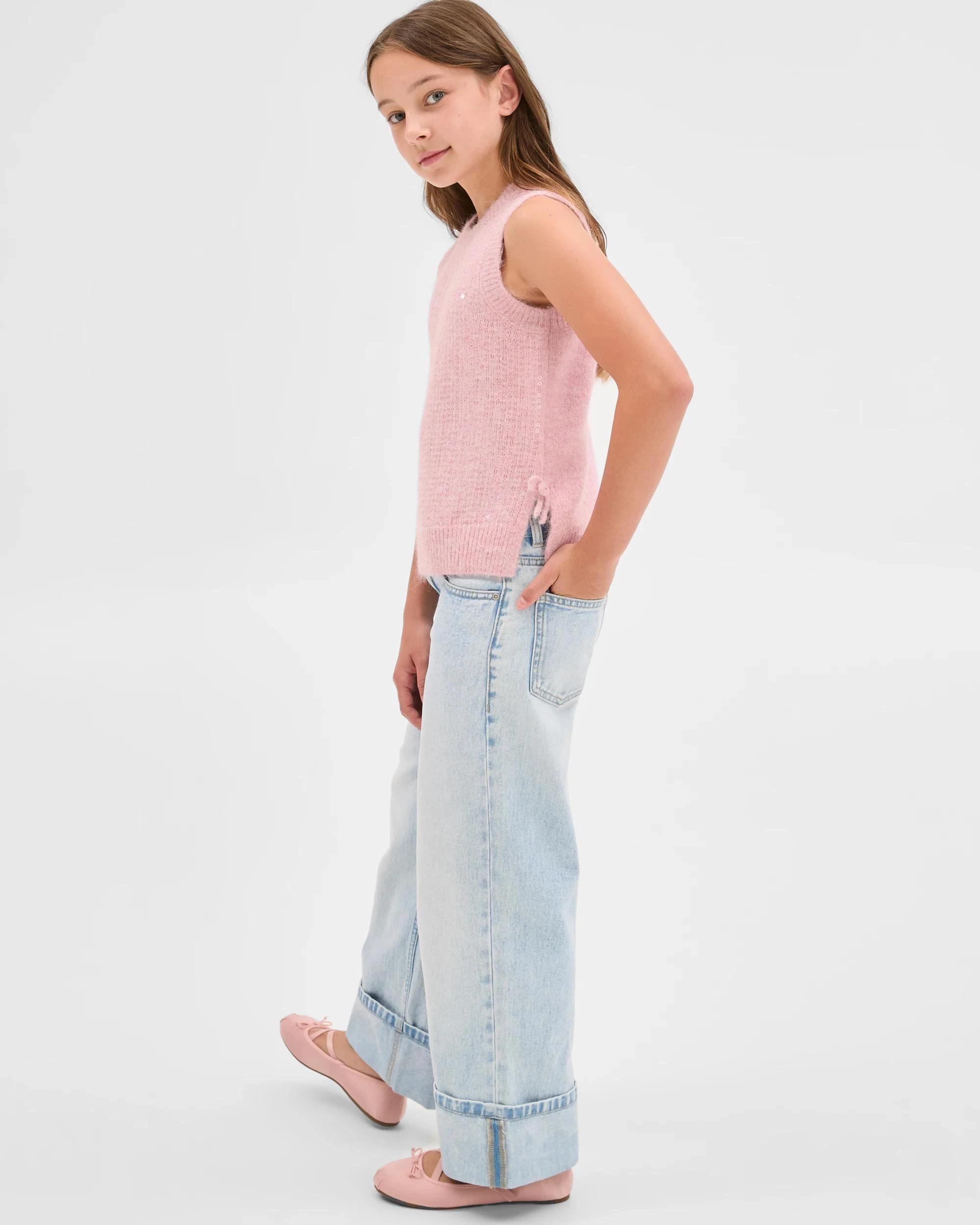 2 Target Kids Knit Sequin Vest BLEACHED MAUVE, 2 of 7