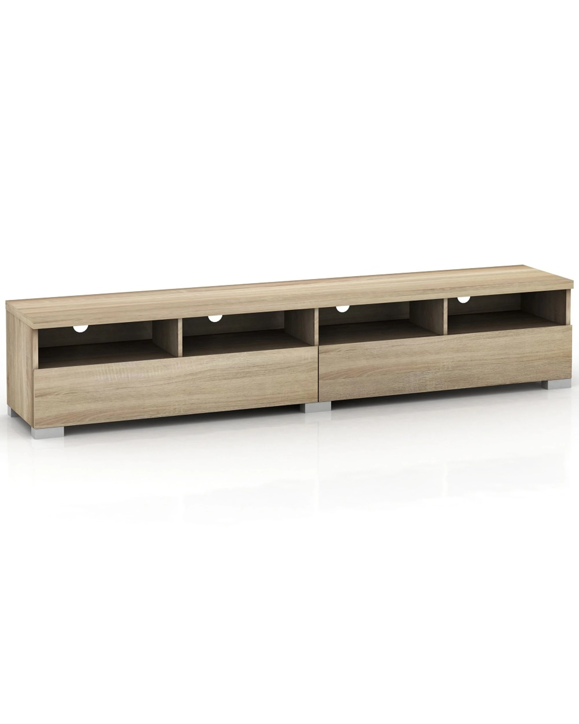 1 Alpine Bay Elara 2 Drawer Entertainment Unit 4 Compartments Storage Light Sonoma Oak - Brown, 1 of 8