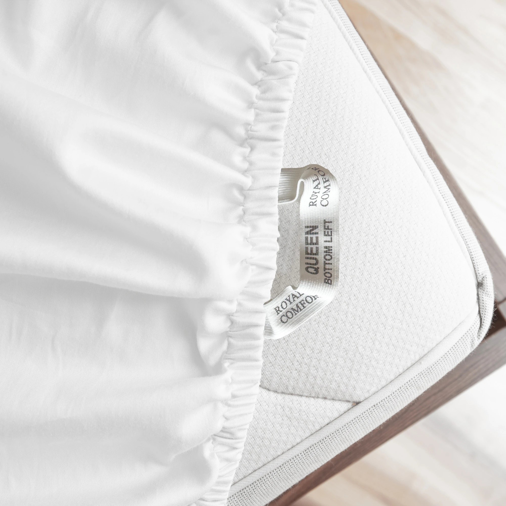 5 Royal Comfort Signature Bamboo Cotton Sheet Set - King Bed - White, 5 of 6