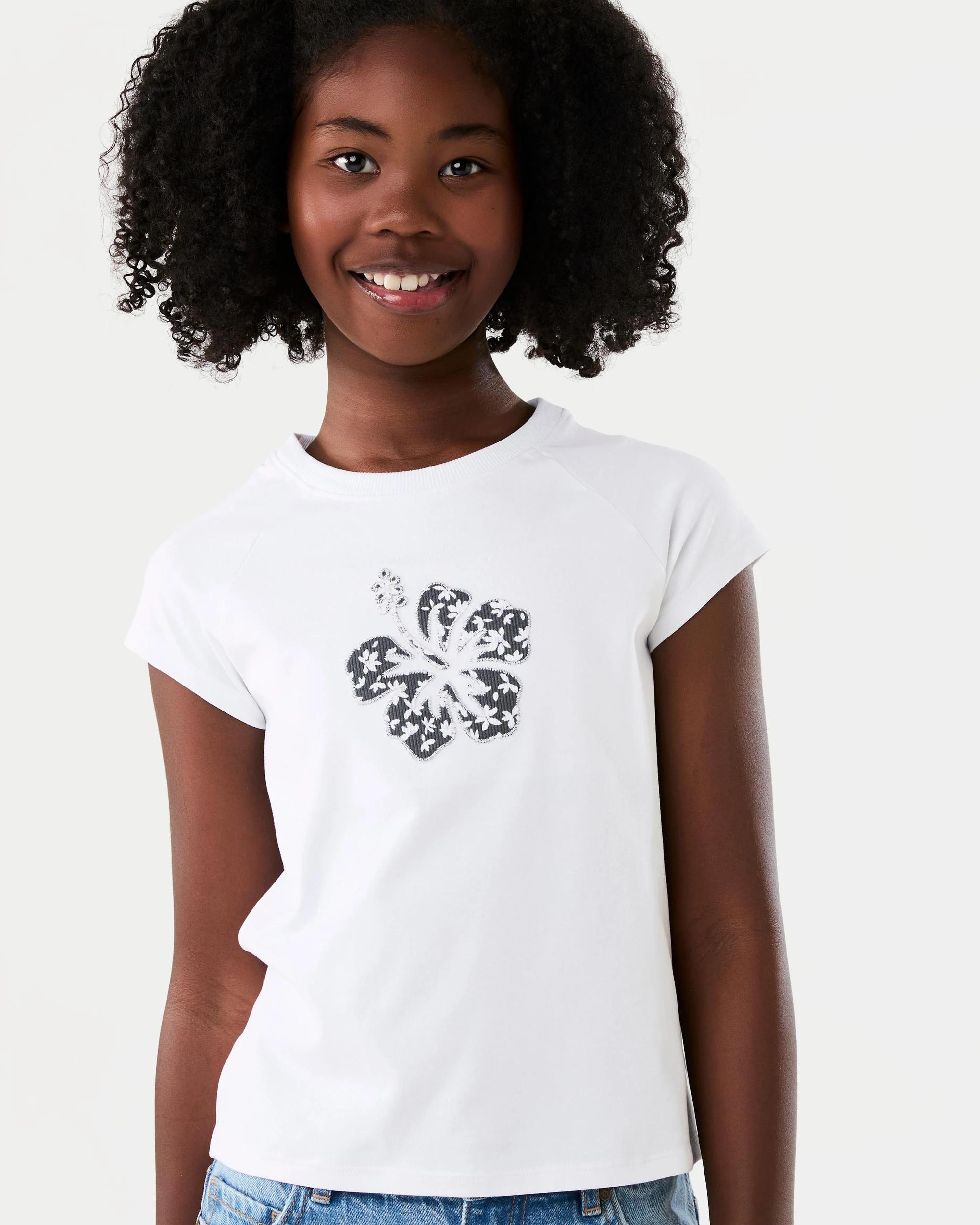 3 Short Raglan Sleeve Patchwork T-shirt Wht Flwr, 3 of 7