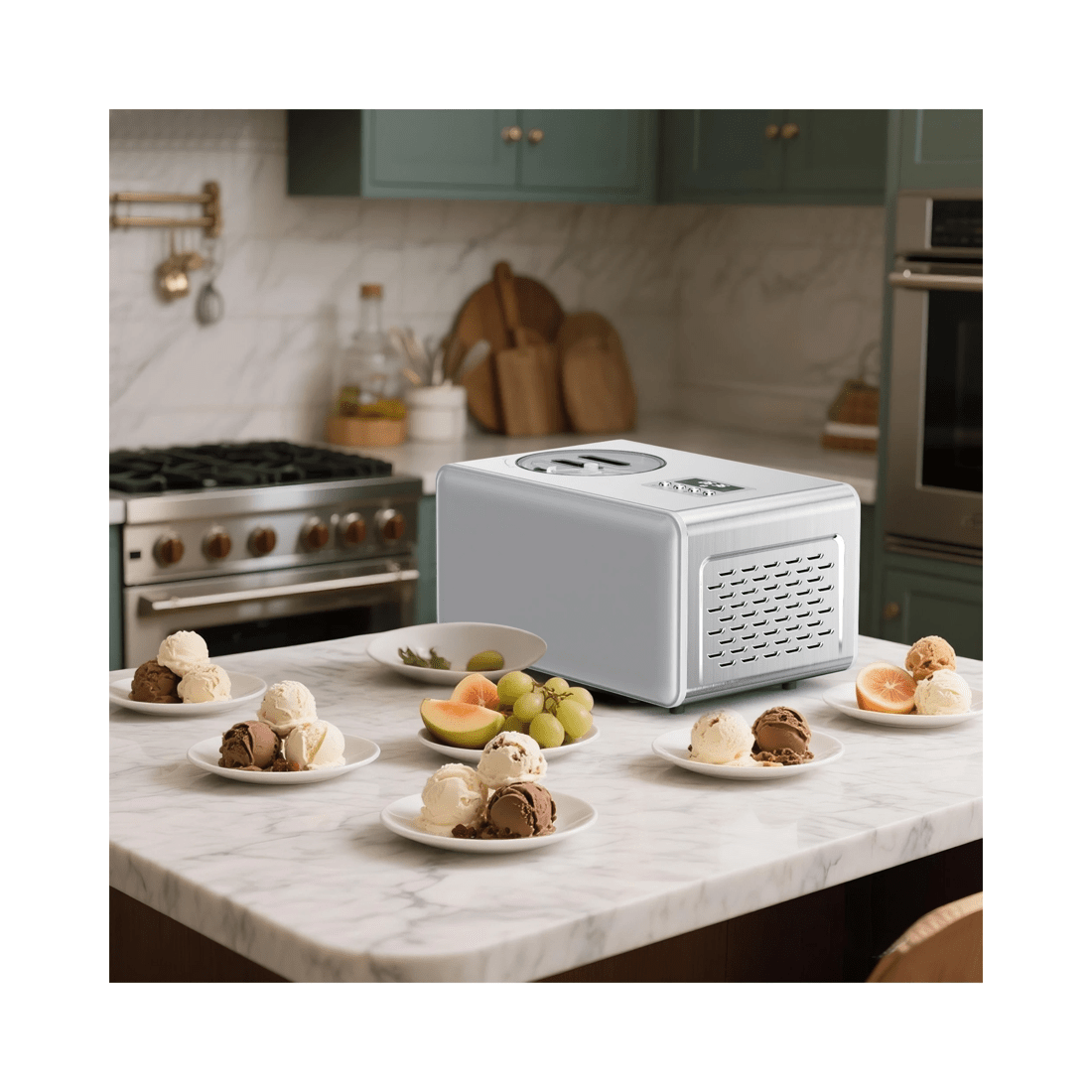 2 Advwin Ice Cream Maker With Built-in Compressor, 2l Frozen Yogurt & Gelato Machine, Sorbet Maker With Lcd Display, 2 of 8