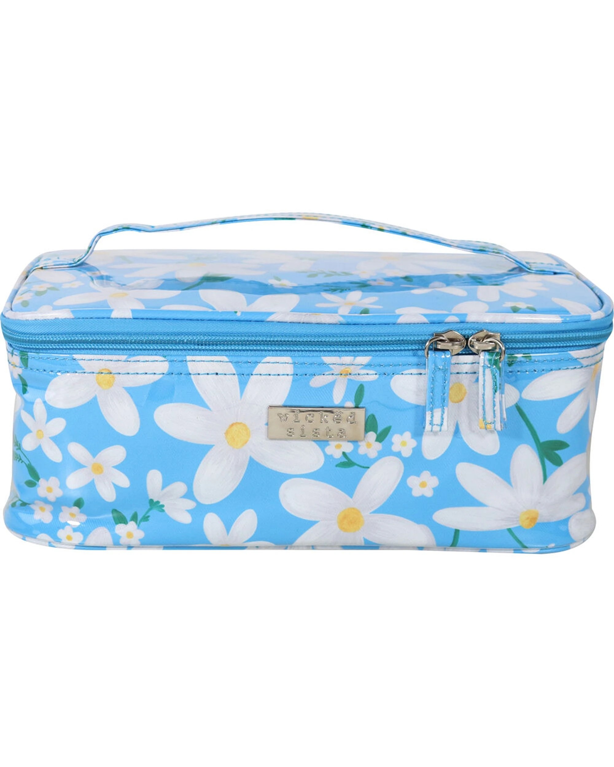 1 Wicked Sista Daisy Beauty Make Up Toiletries Bag Travel Case 28x11.5x18cm - Blue, 1 of 2