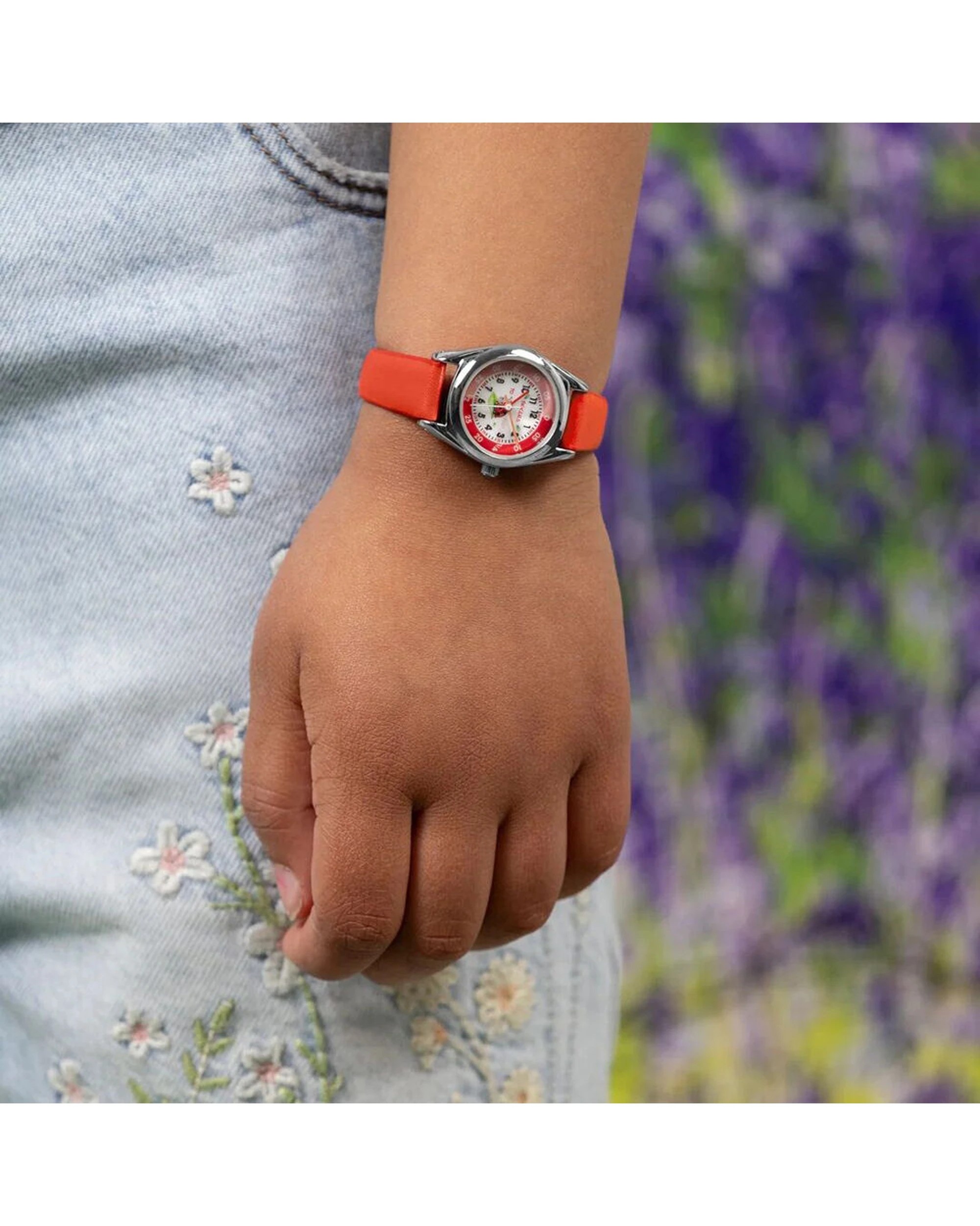 2 Tikkers Watch Ladybird Strap Kids Time Teacher Dial Educational - Red, 2 of 2
