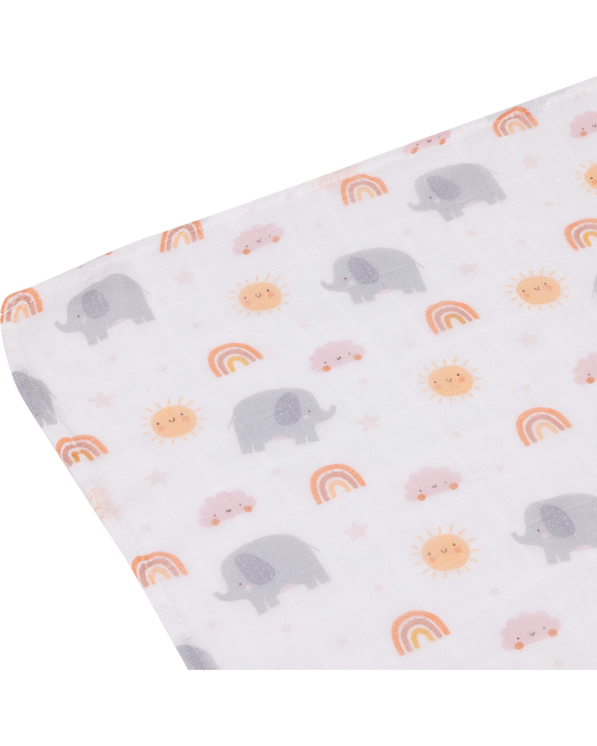 2 Splosh Baby Elephant Cotton Muslin Wrap Soft Breathable 0 Months And Up - Grey, 2 of 3