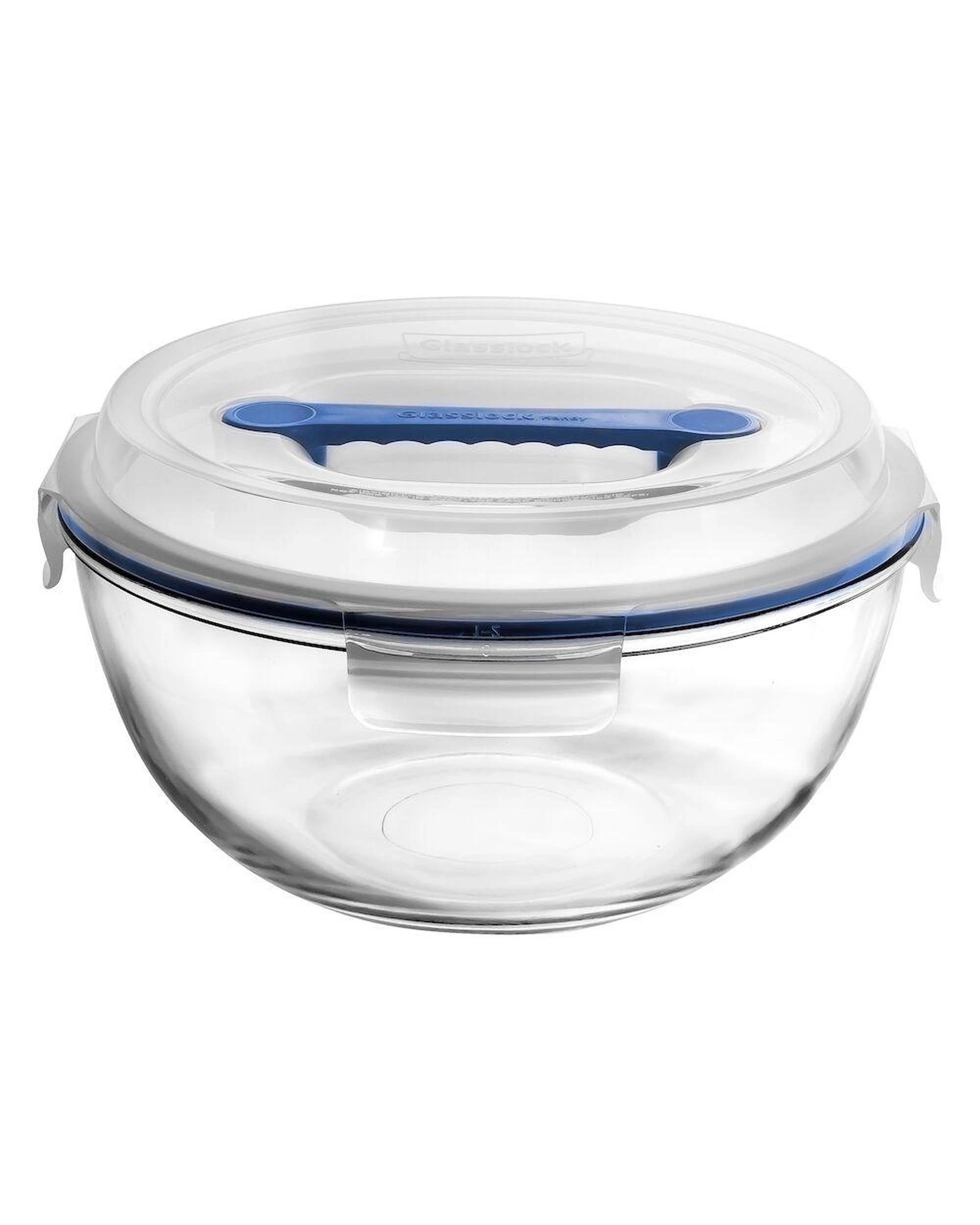 1 Glasslock Handy Tempered Glass Mixing Bowl with Lid 4000ml, 1 of 3