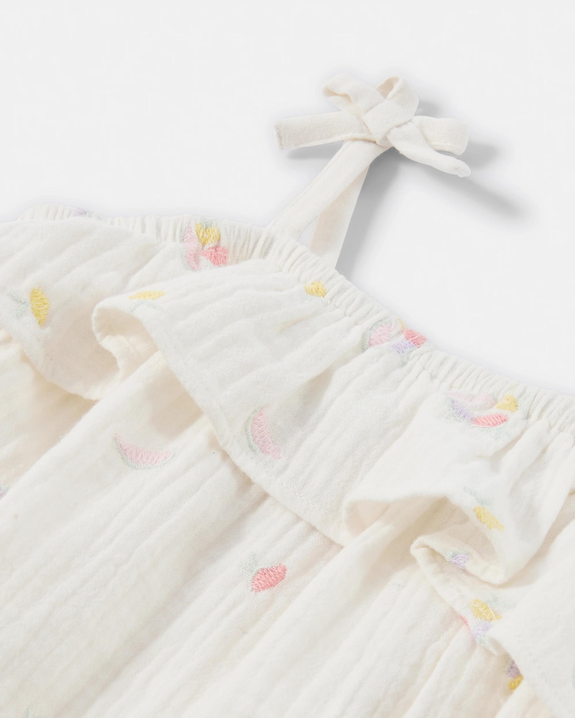 3 Strappy Double Cloth Romper Egrt Fruit, 3 of 3