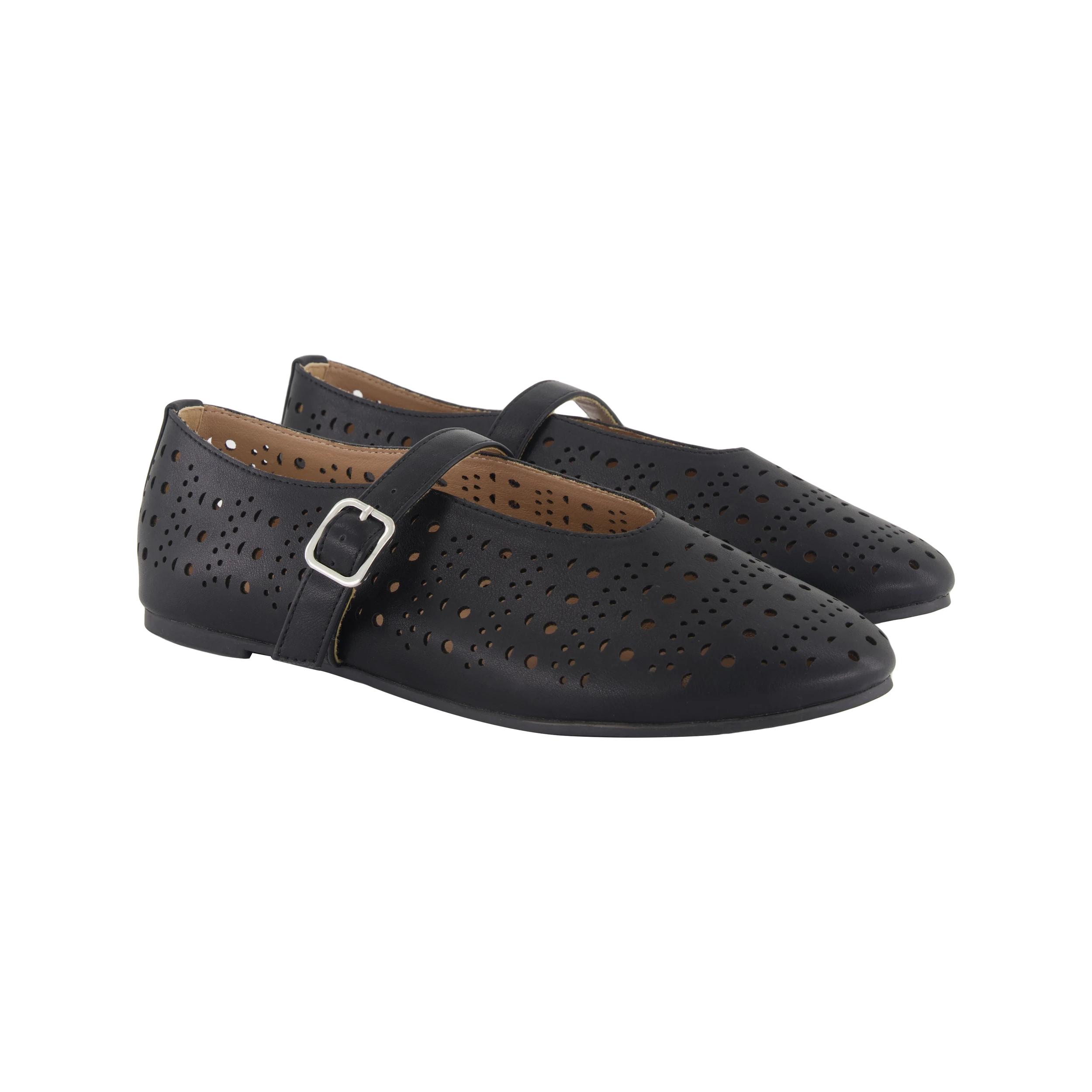 3 Laser Cut Ballet Flats BLACK, 3 of 3