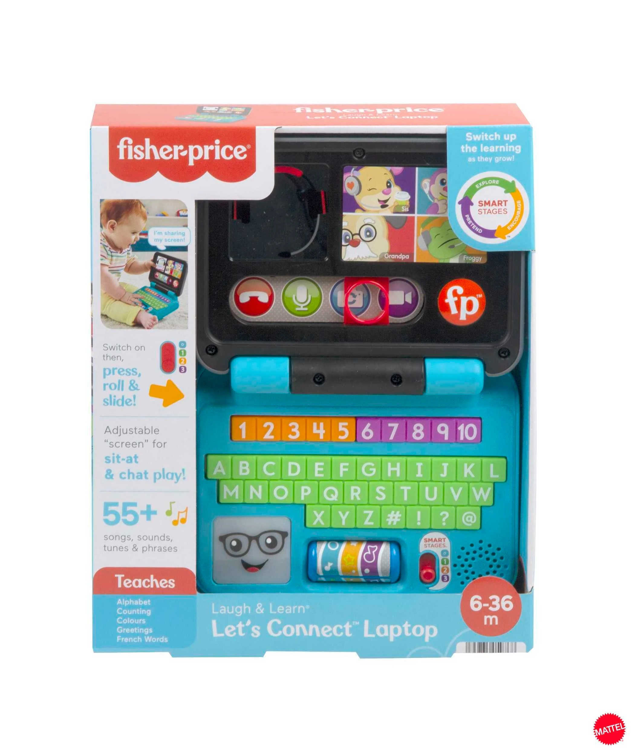 1 Mattel Fisher-price Laugh & Learn Let's Connect Laptop
 - Multi, 1 of 6