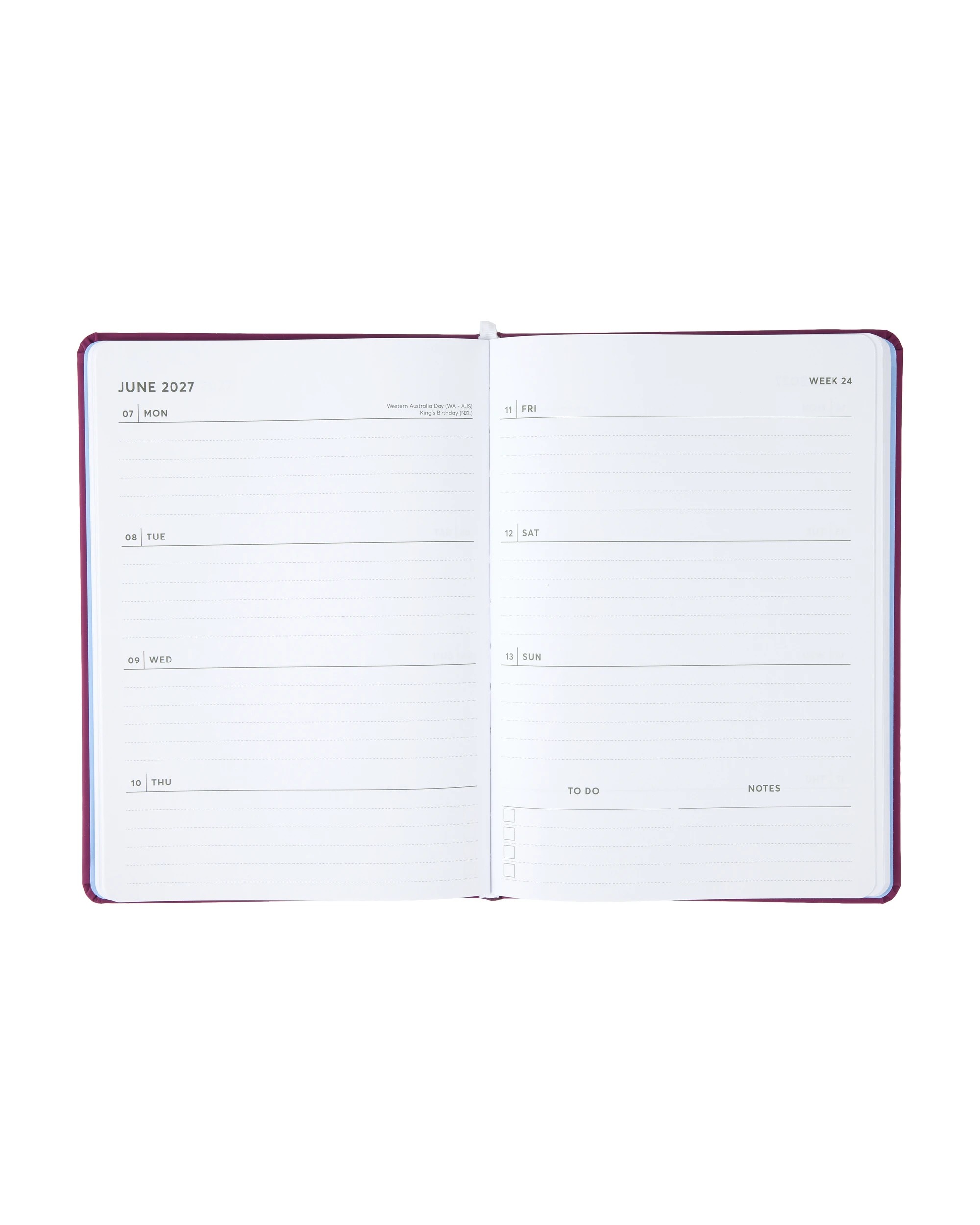 2 2027 A5 Diary Week to View - Plum, 2 of 6