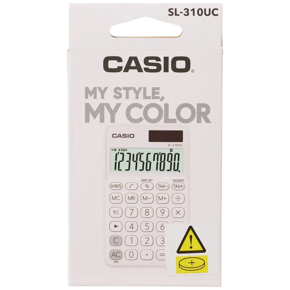2 Casio 10 Digit Portable Calculator White SL310UCWE, 2 of 3