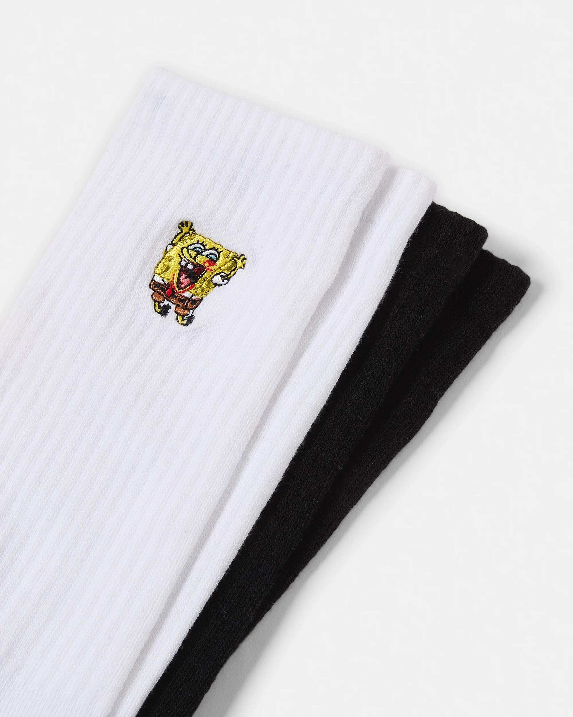 2 2 Pack License Embroidered Socks Spngbb Emb, 2 of 3