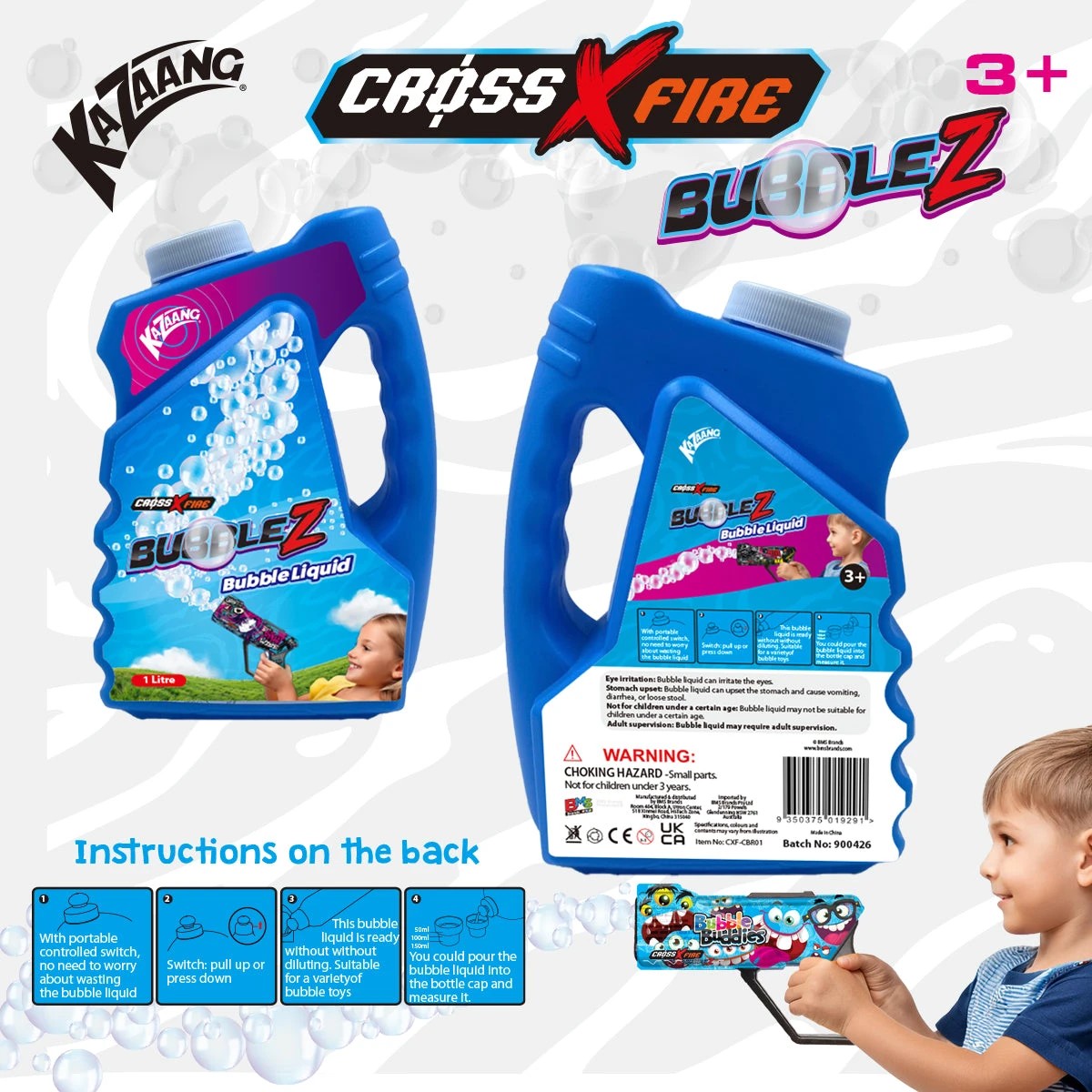 3 Kazaang BubbleZ Colour Bubble Refill 1L, 3 of 5