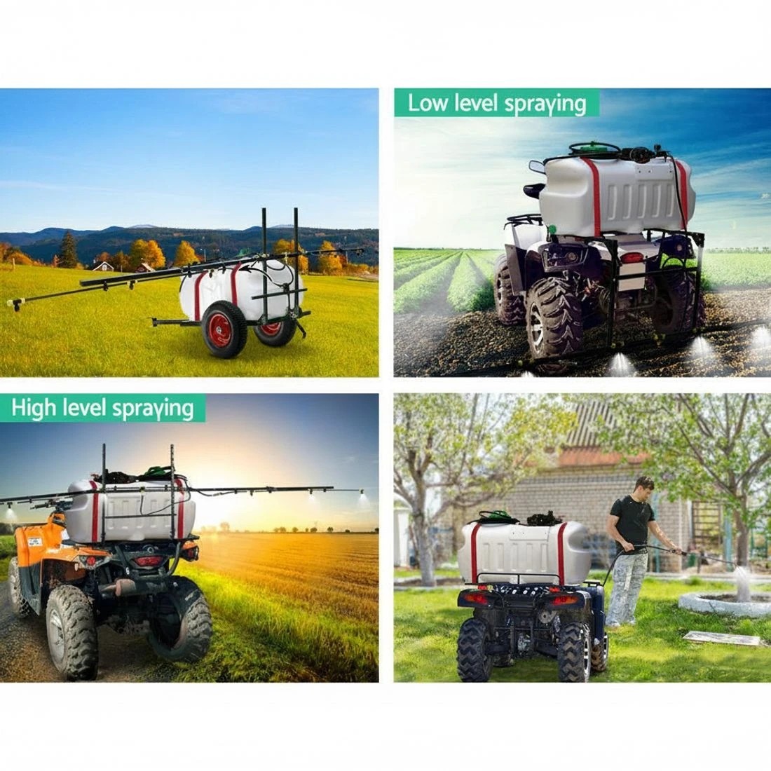 4 Giantz Weed Sprayer 100L Trailer 5M Boom Garden Spray - White, 4 of 7