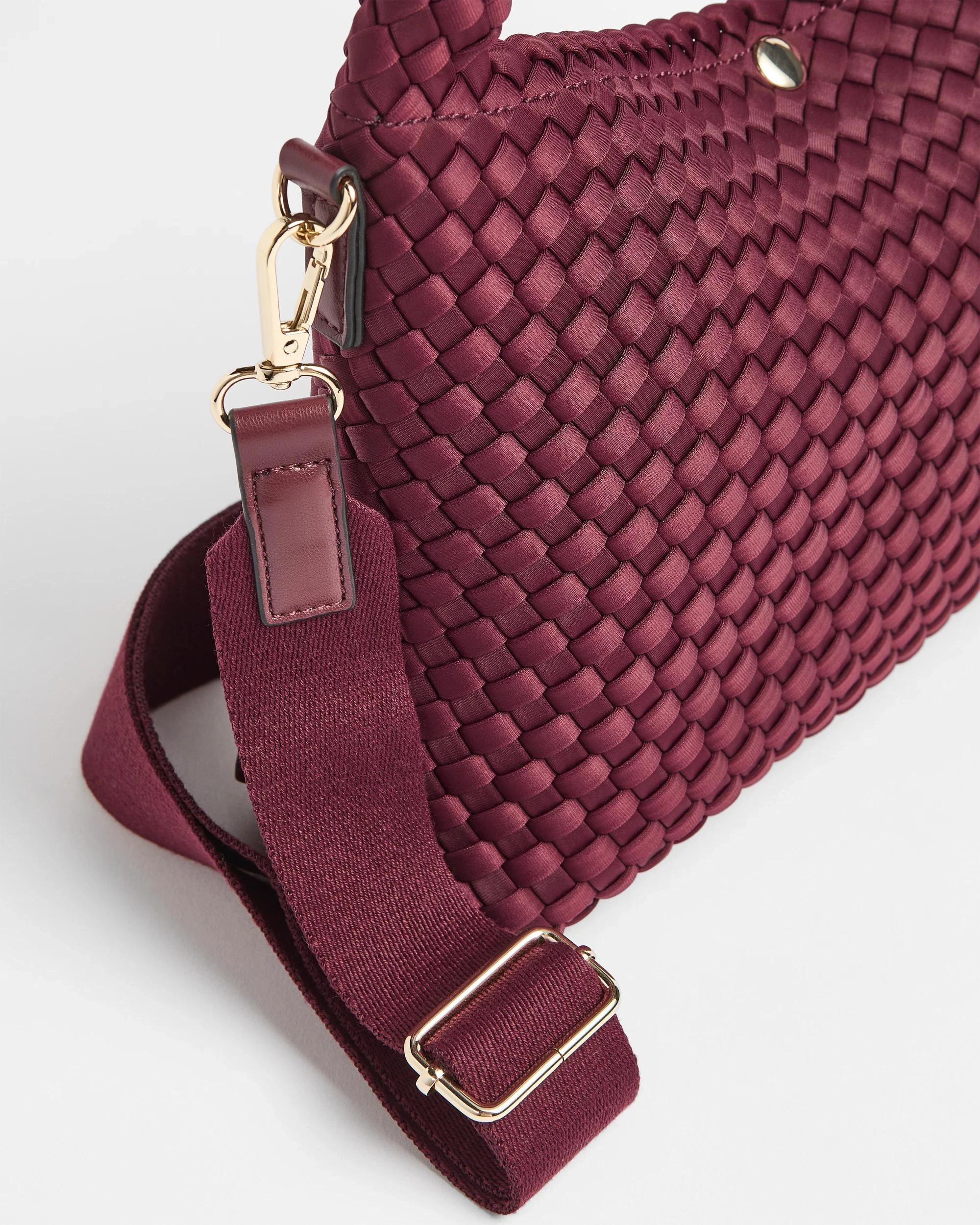 2 Target Weave Detail Shoulder Bag BURGUNDY, 2 of 2