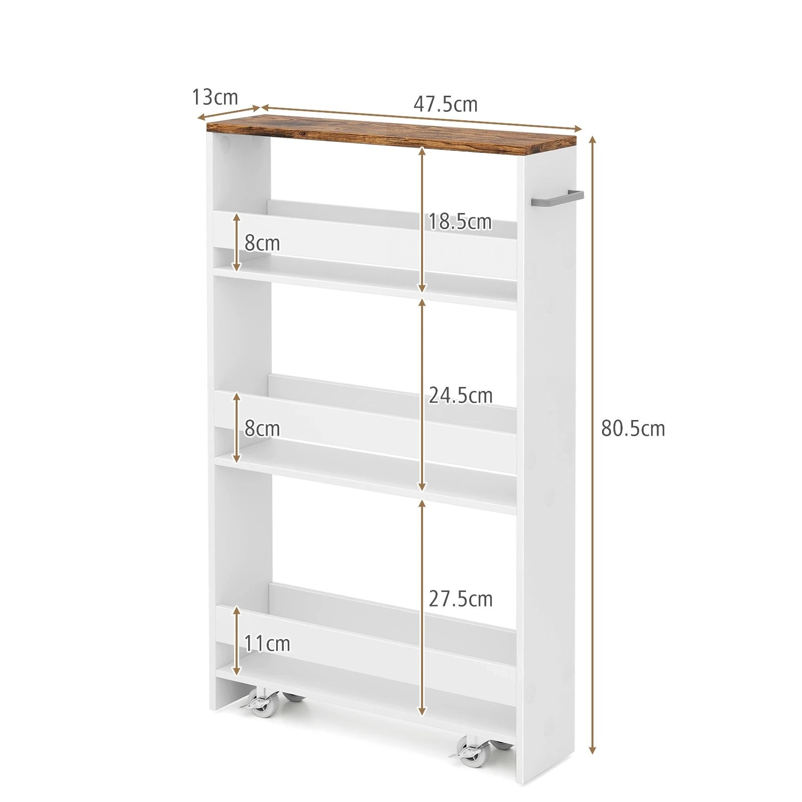 4 Costway 4-Tier Storage Cart Utility Trolley, 4 of 4