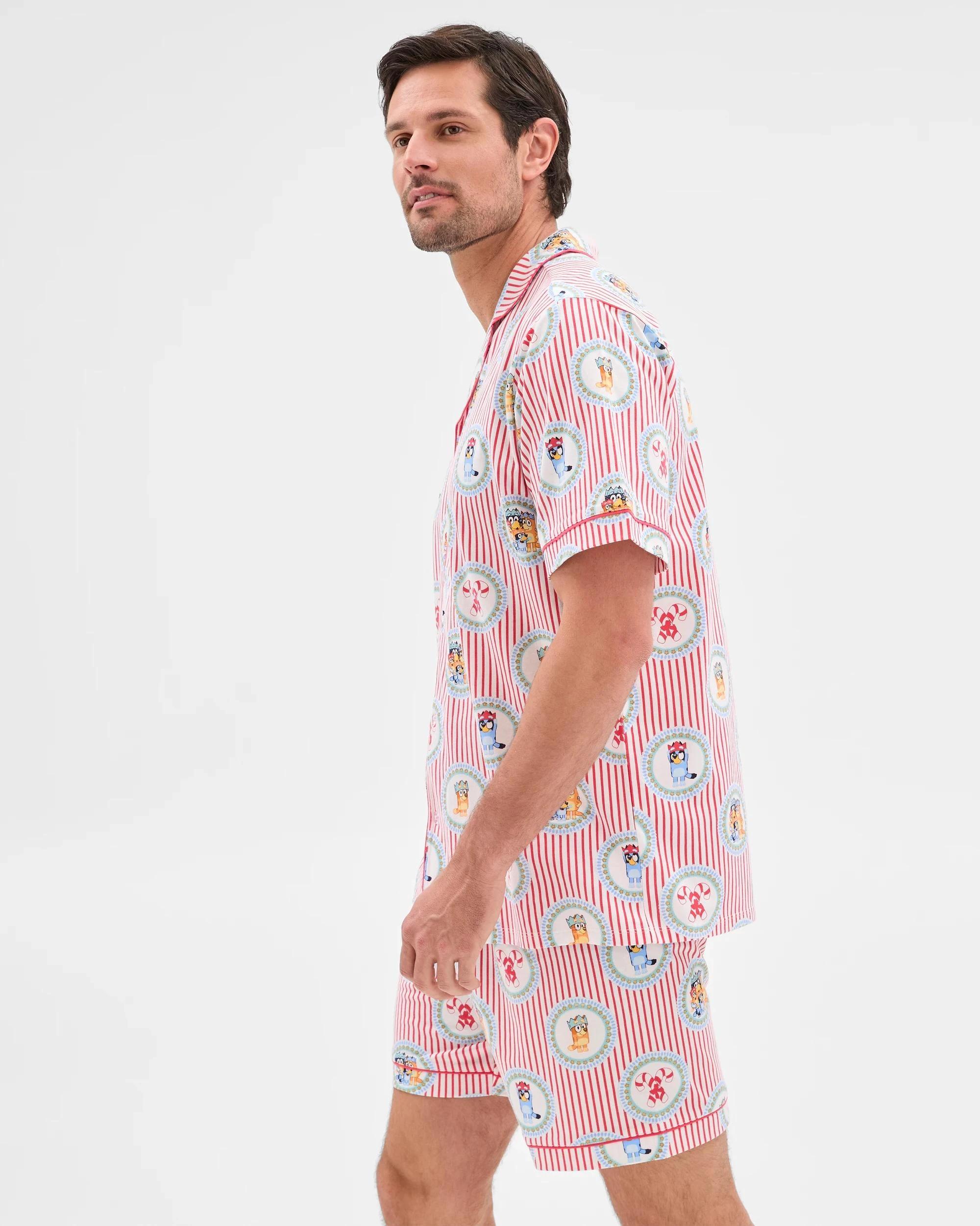 4 Family Matching Christmas Bluey Mens Australian Cotton Pyjama Set BLUEY, 4 of 8