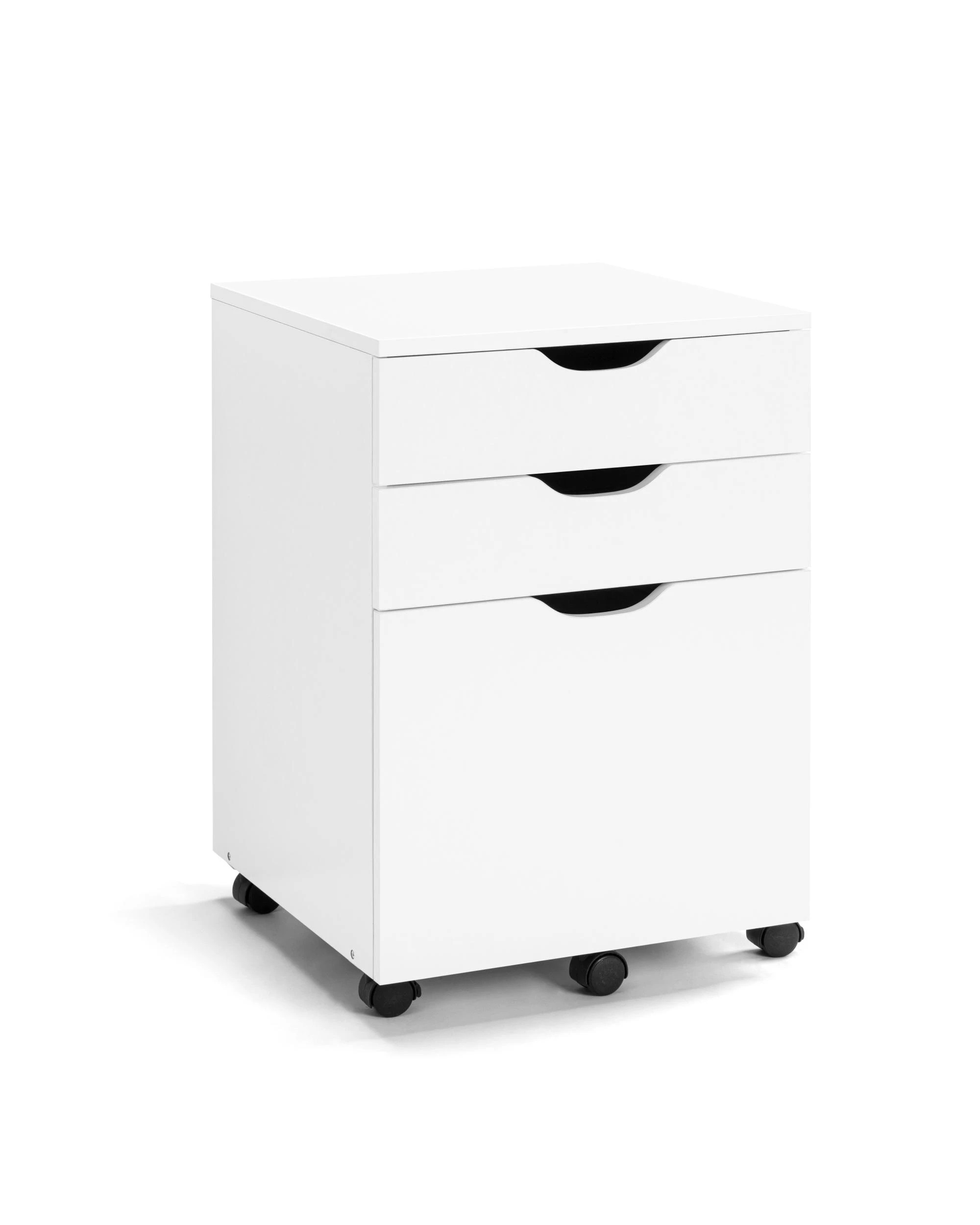 1 Kodu Belle Filing Cabinet Storage 3 Drawers Home Office Mobile Pedestal - White, 1 of 8