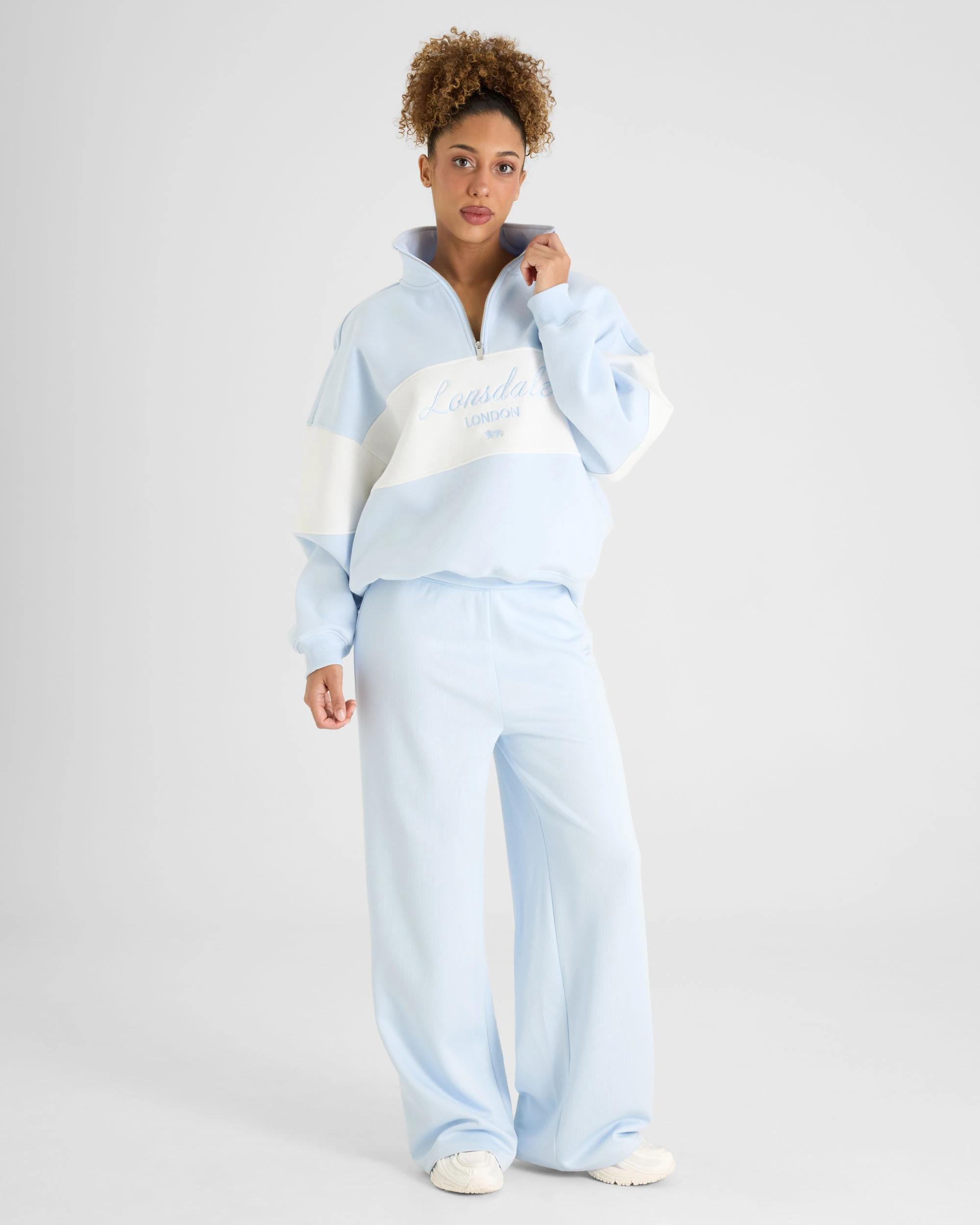 6 Lonsdale London Quarter Zip Crew Neck Jumper LIGHT BLUE, 6 of 6