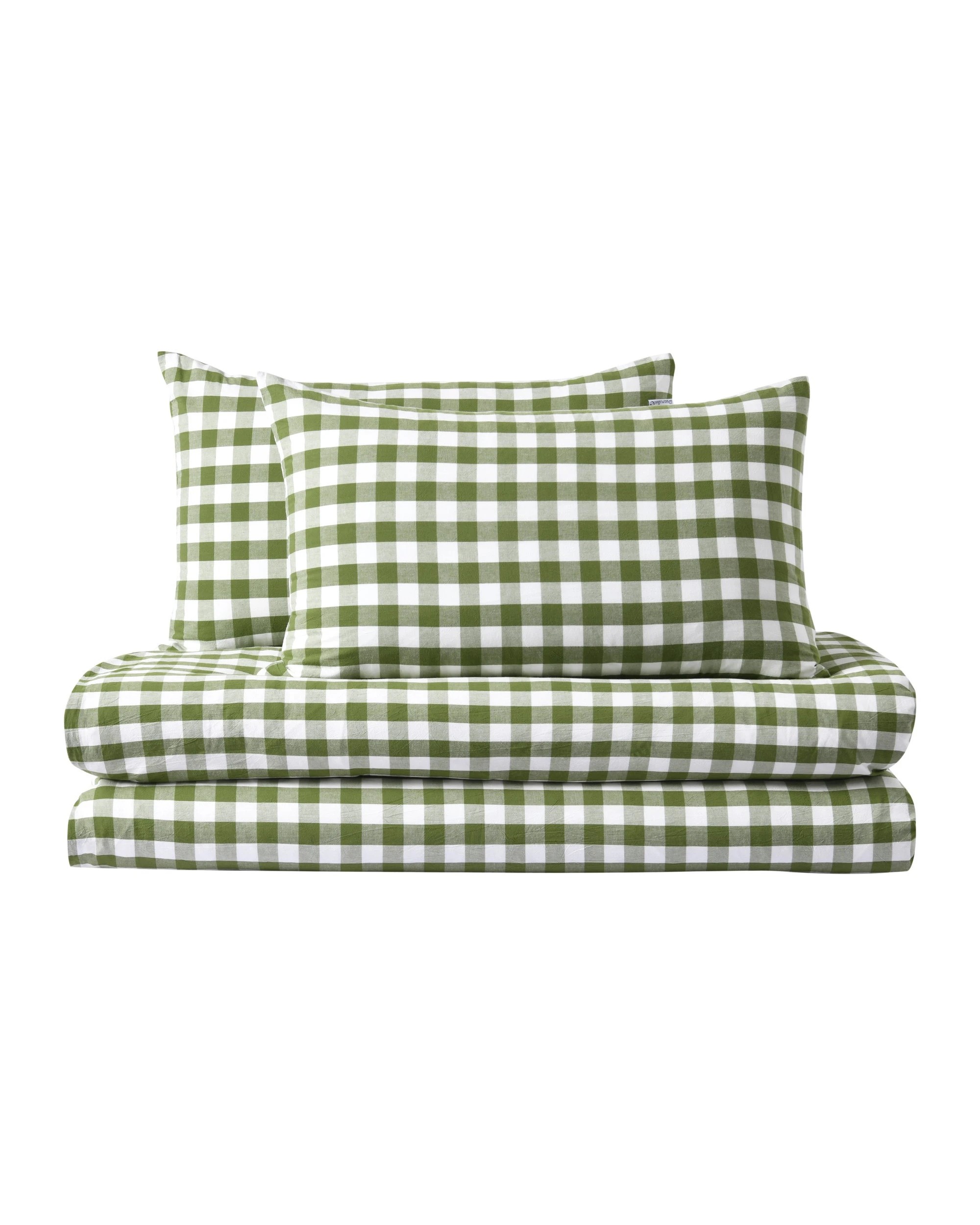5 Dreamaker Lola Yarn Dyed Washed Cotton Gingham Quilt Cover Set - Super King Bed - Olive, 5 of 6