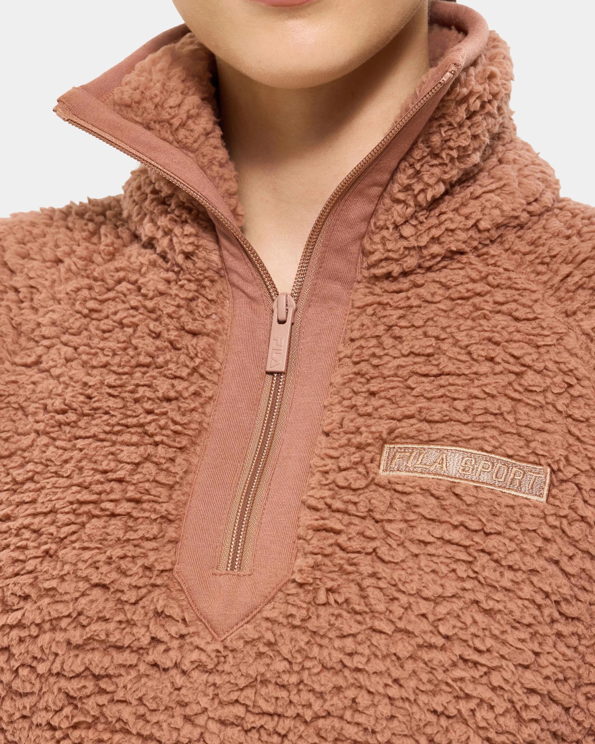 6 Fila Hallie Quarter Zip Teddy Fleece Top SHEER, 6 of 10