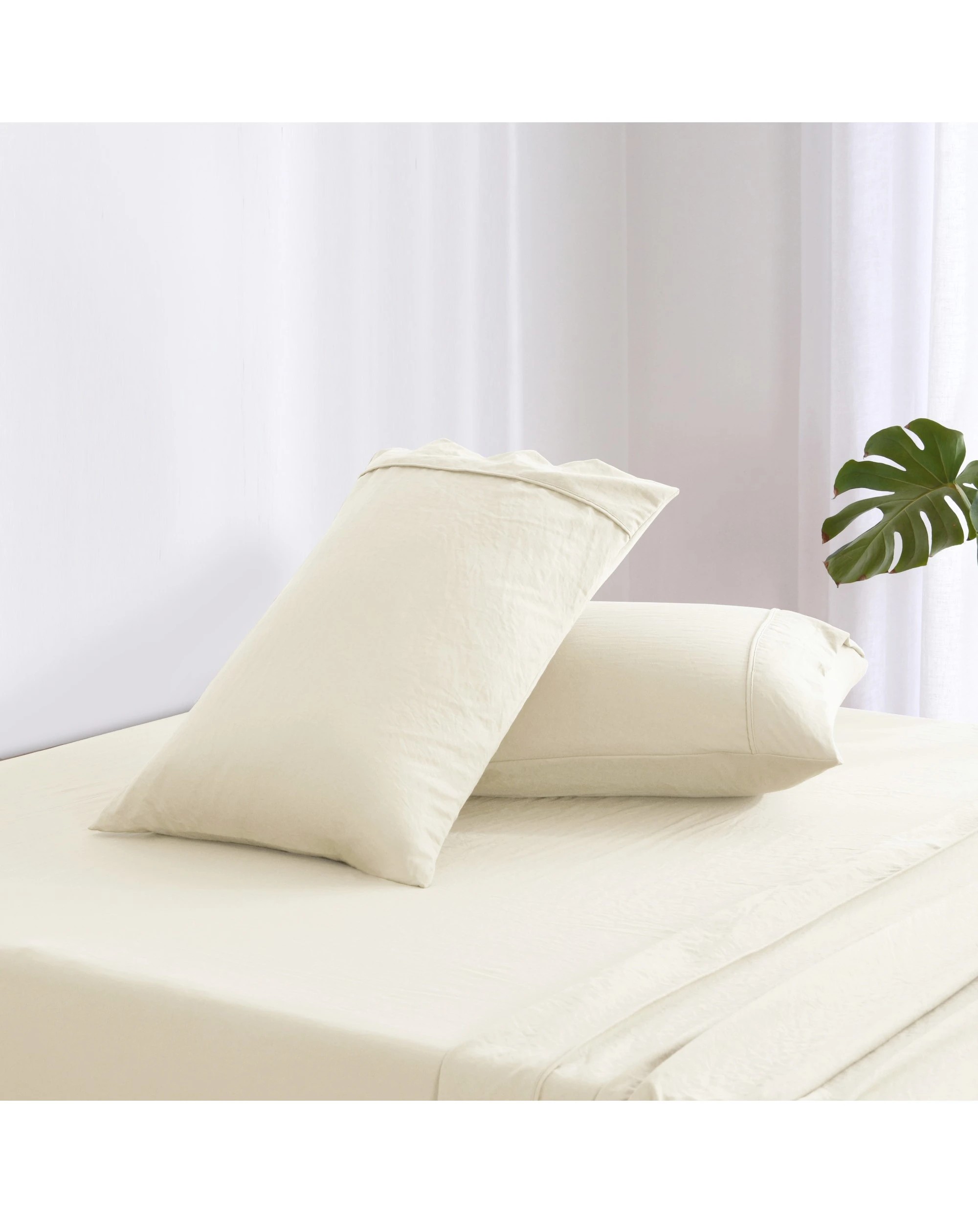 3 Dreamaker Superfine Washed Microfibre Sheet Set - Double Bed - Natural, 3 of 7