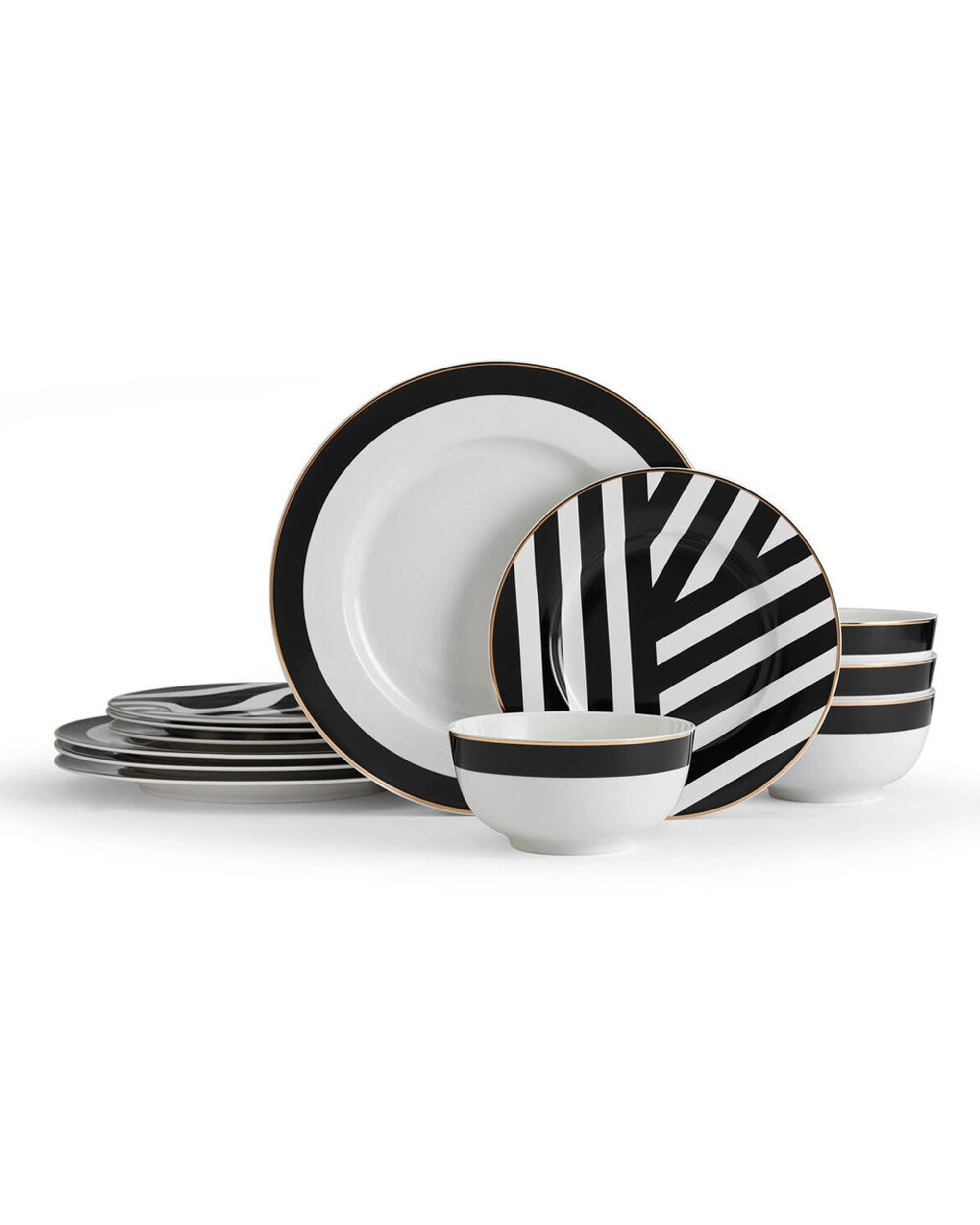 2 Mikasa Luxe Deco 12pc China Dinner Bowls Plates Set - Multi, 2 of 6