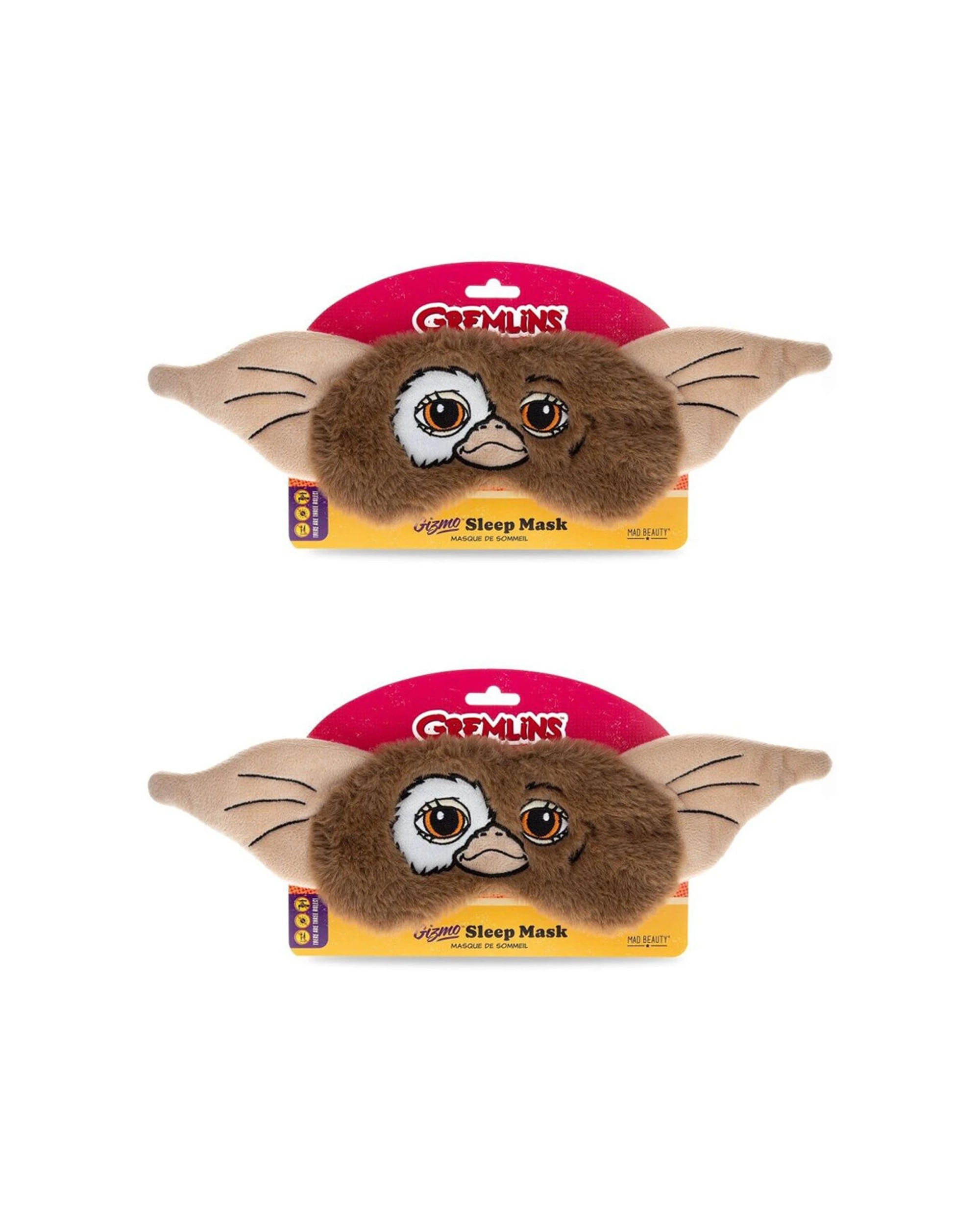 1 Warner Bros Gremlins Mogwai Gizmo Soft Plush Sleep Face Mask 2PK - Brown, 1 of 3