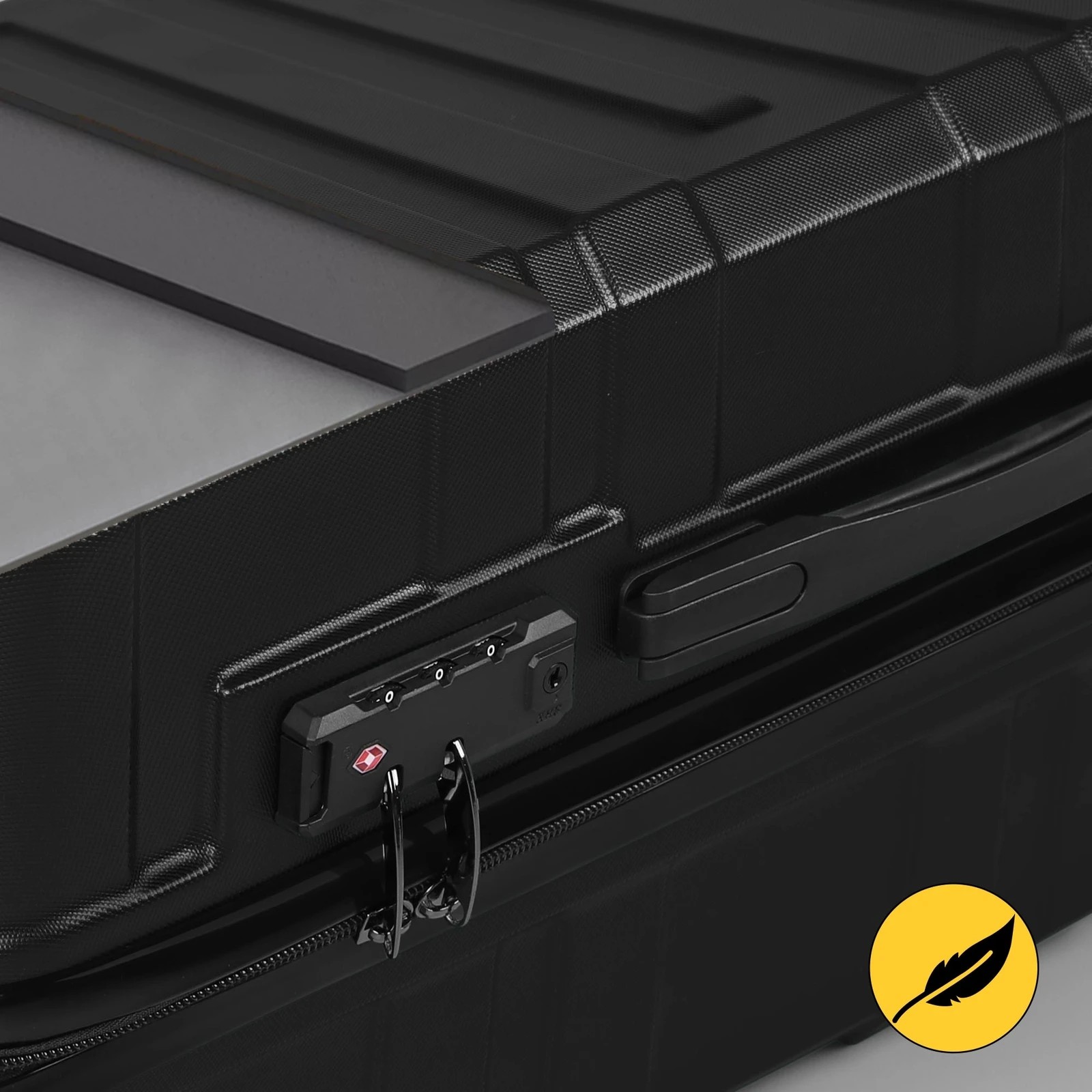 3 Alfordson Luggage 3PCS Set Suitcase ABS+PC Trolley TSA Hard Shell Case - Black, 3 of 10