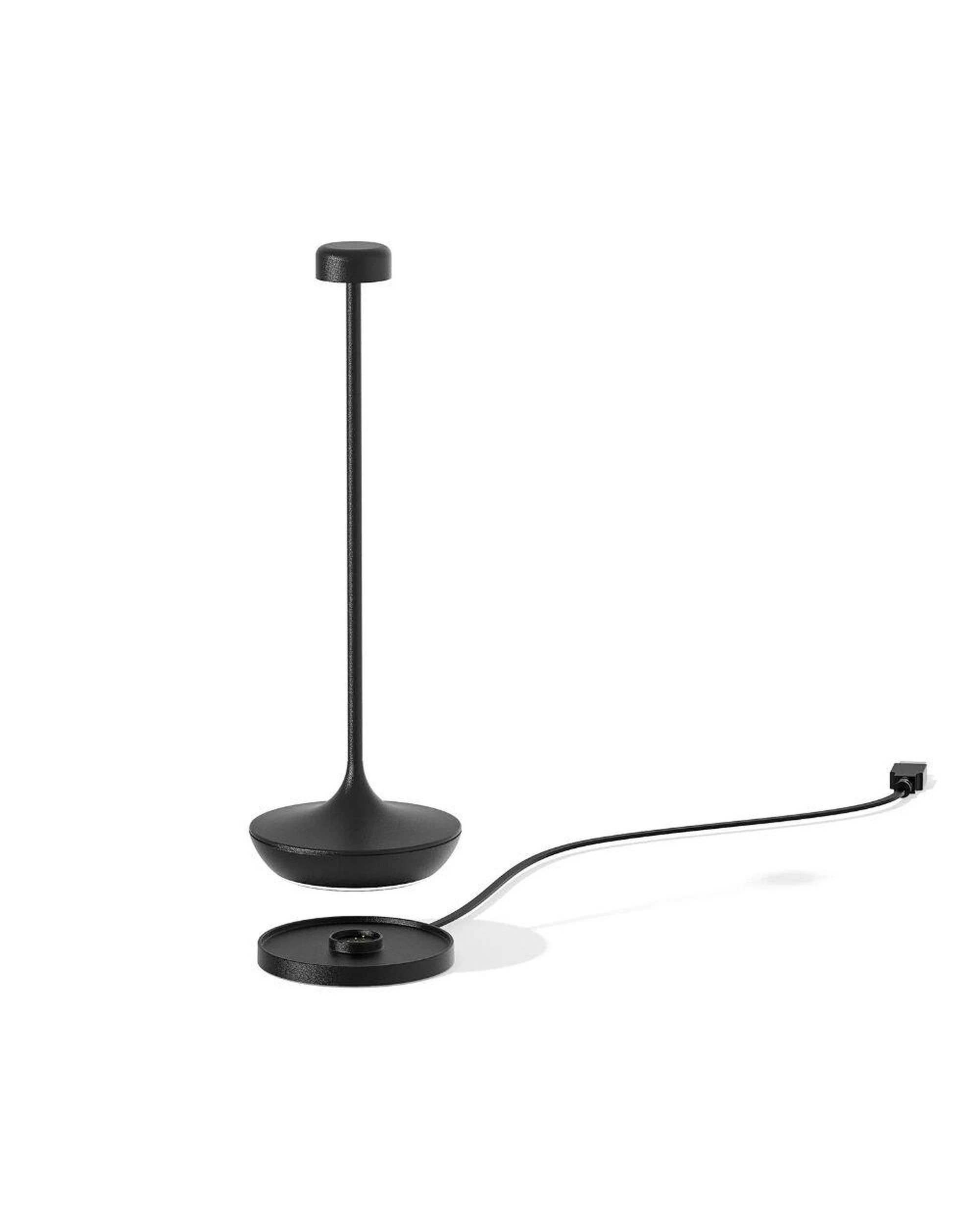2 Lampa Deca Micro LED Dimmable Cordless Table Lamp Matte Black, 2 of 5