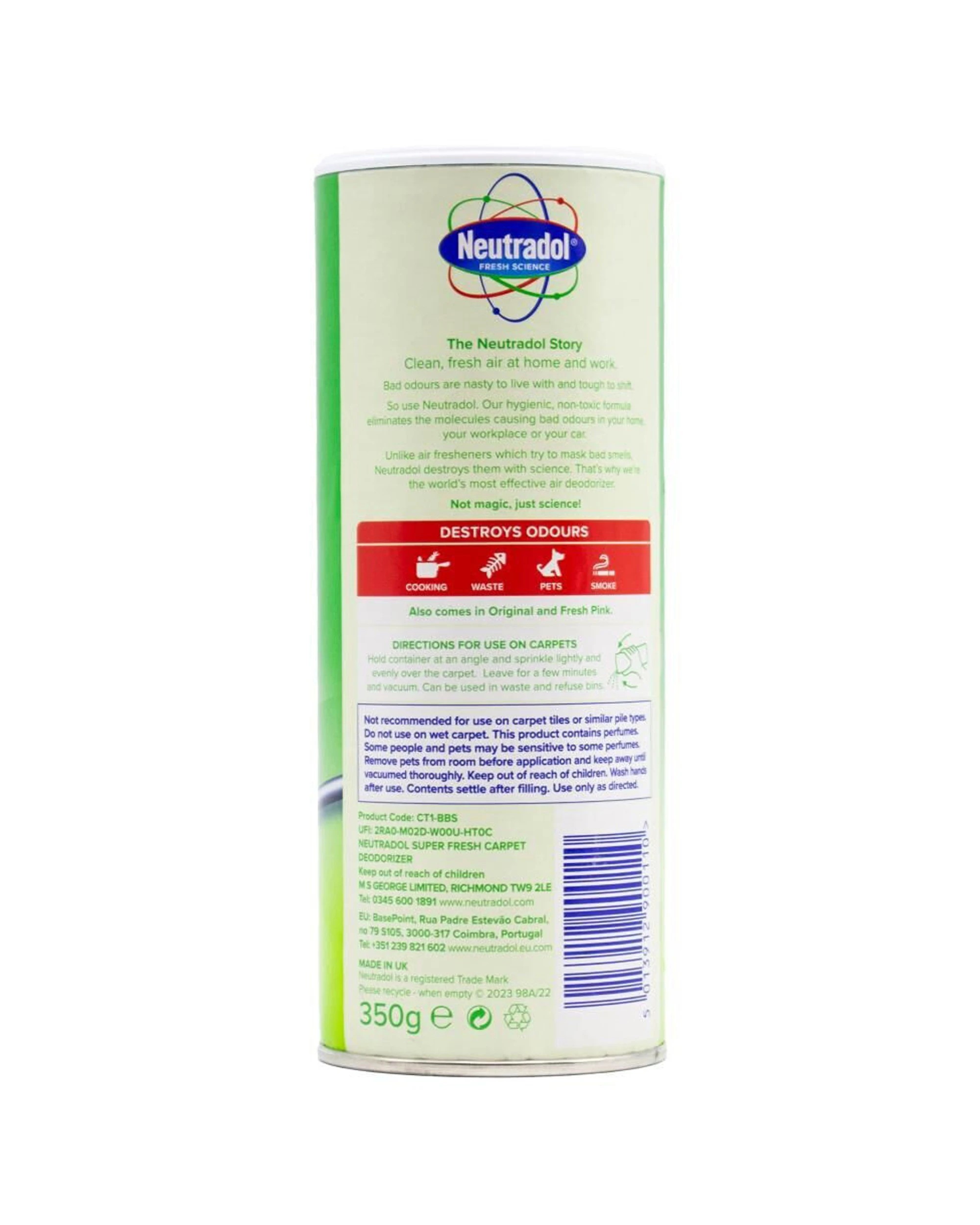 5 Neutradol 6PK 350g Vac N Fresh Carpet Freshener Deodoriser Super Fresh - Green, 5 of 5