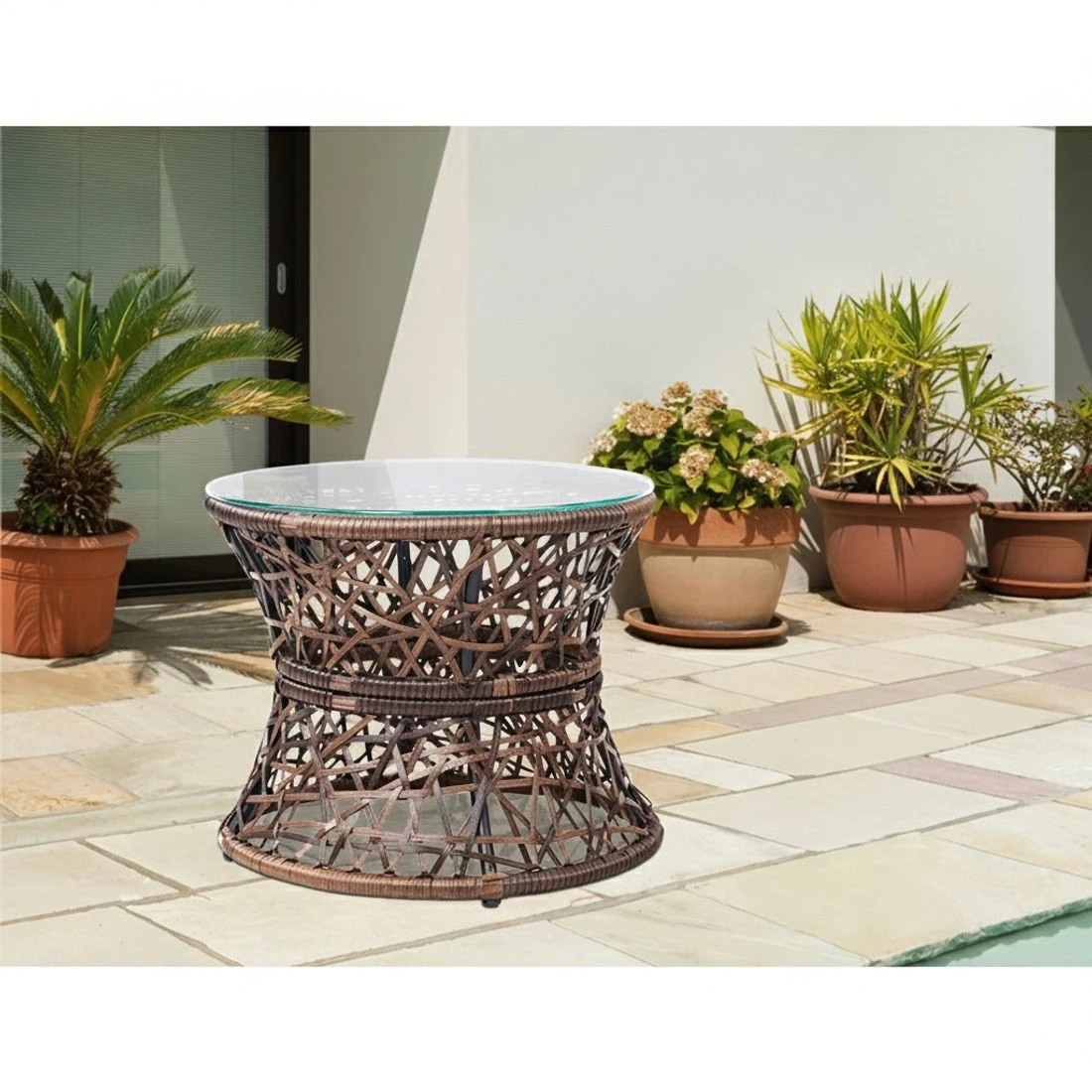 6 Gardeon Outdoor Lounge Setting Papasan Chair Wicker Table Garden Furniture - Brown, 6 of 6