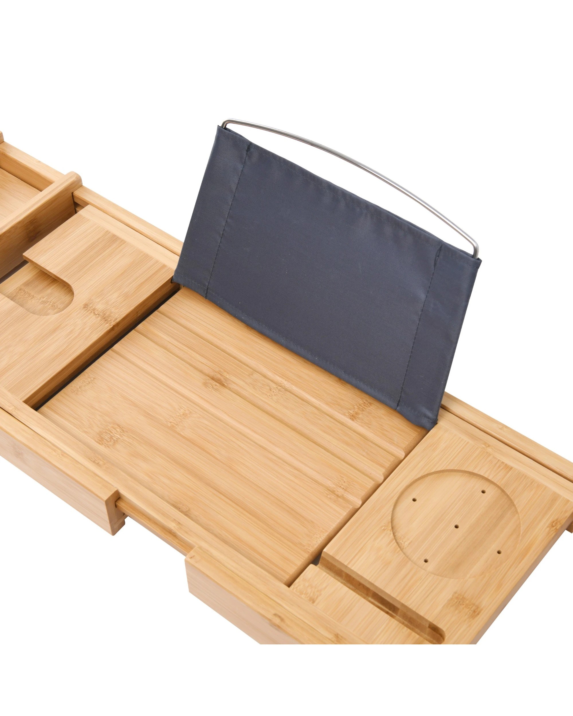 4 Cadence & Co. Bimini Adjustable Bamboo Bath Caddy - Natural, 4 of 5