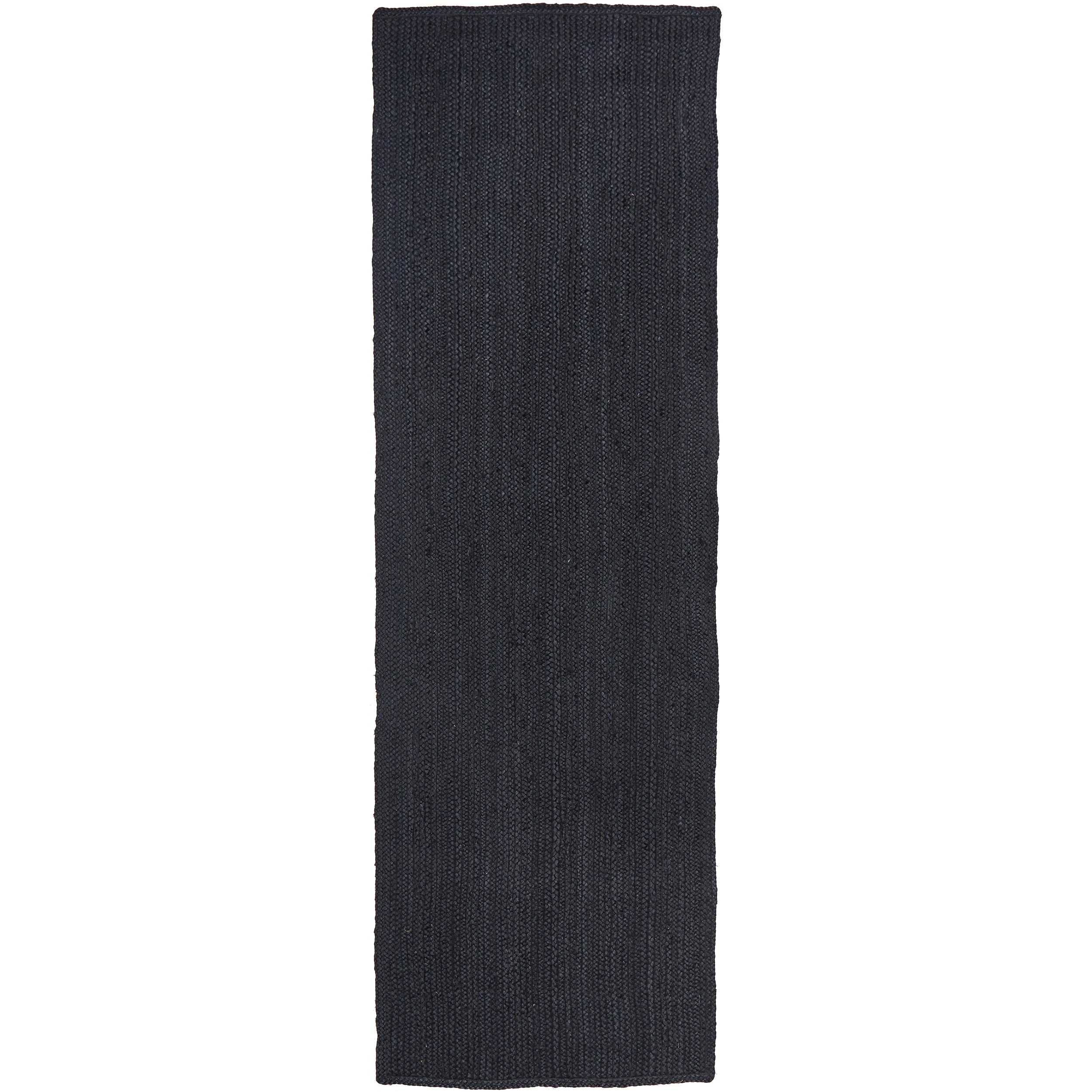 1 Common Ground Rugs Shoreline Black 400x80cm - Large Jute Rug - Black, 1 of 10